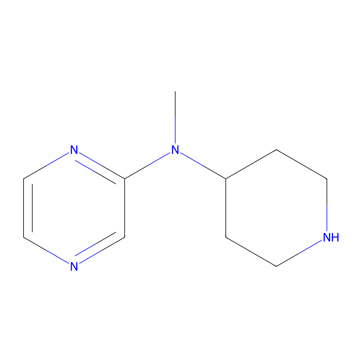 N-methyl-N-(piperidin-4-yl)pyrazin-2-amine molecular structure, CAS 1421110-80-6