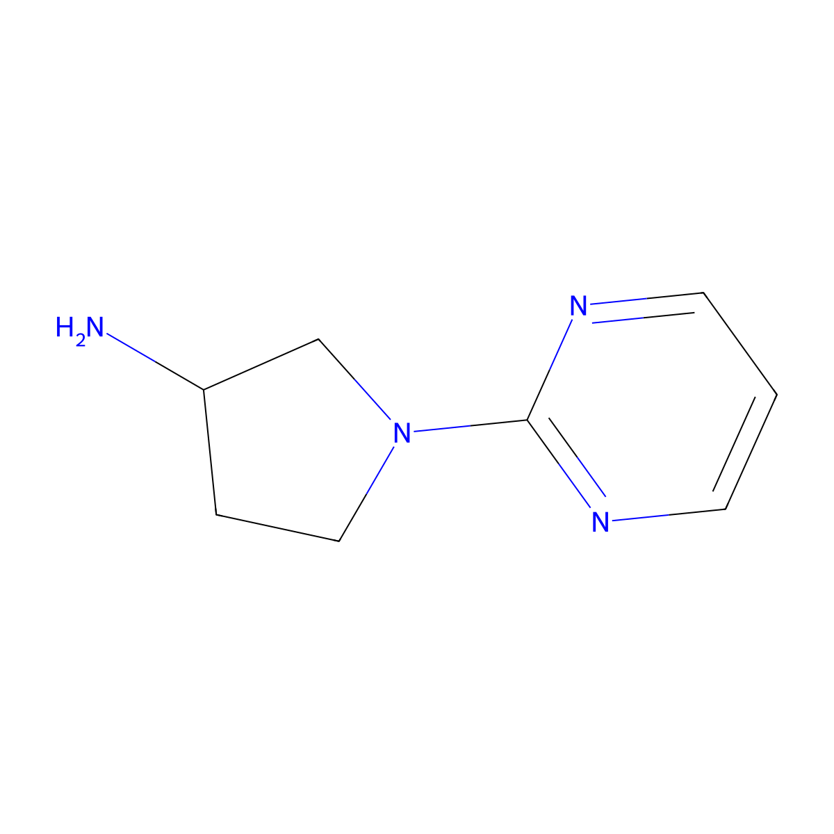 (S)-1-(Pyrimidin-2-yl)pyrrolidin-3-amine molecular structure, CAS 1421121-45-0