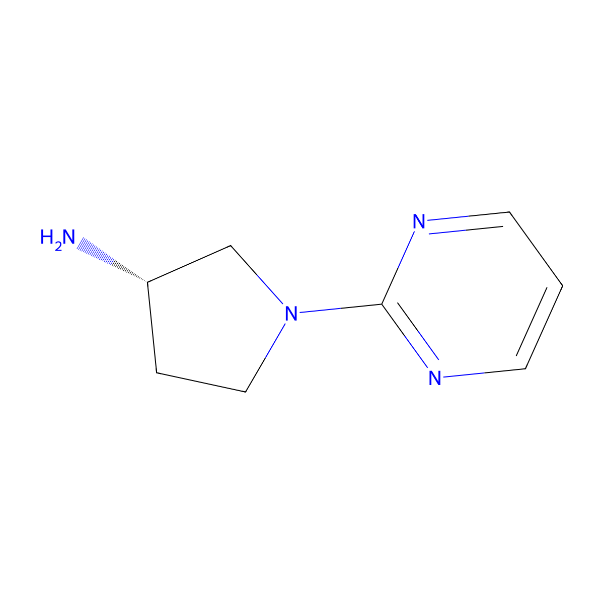 (S)-1-(Pyrimidin-2-yl)pyrrolidin-3-amine molecular structure, CAS 1421121-45-0