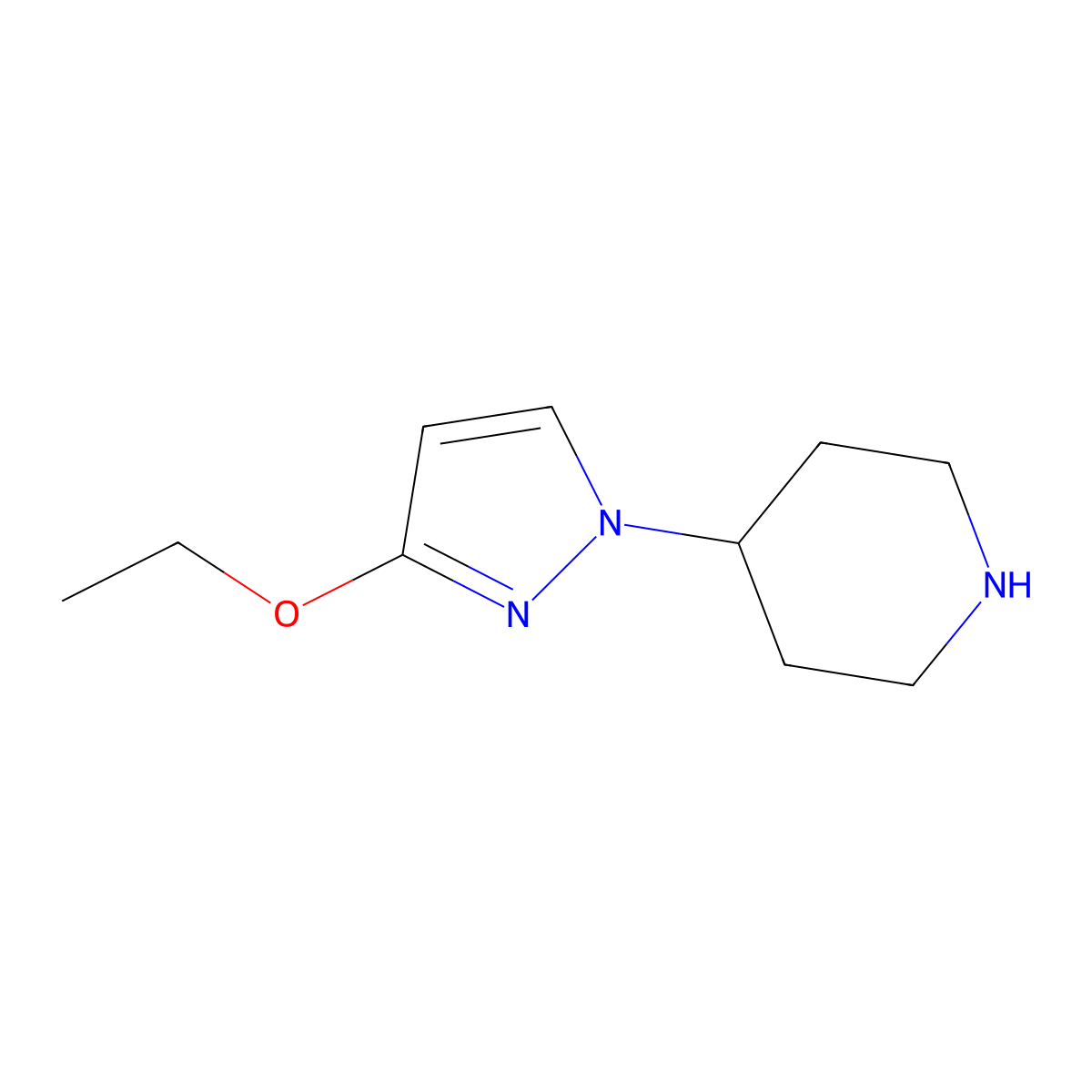 4-(3-Ethoxy-1H-pyrazol-1-yl)piperidine molecular structure, CAS 1421130-27-9