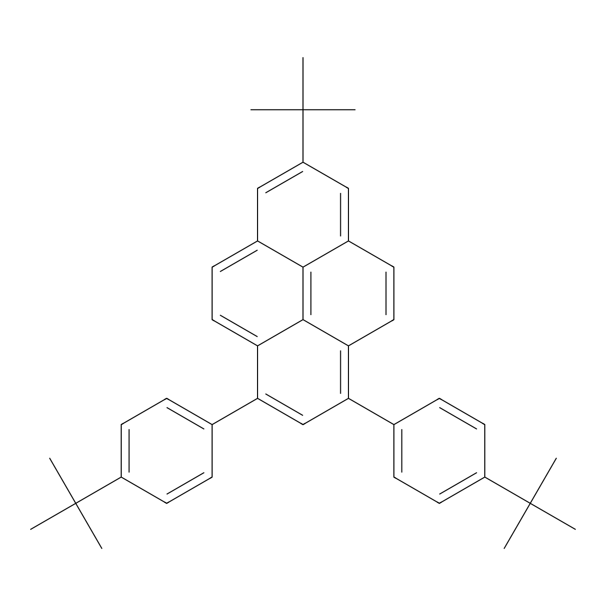 7-Tert-butyl-1,3-bis(4-tert-butylphenyl)pyrene molecular structure, CAS 1421130-57-5