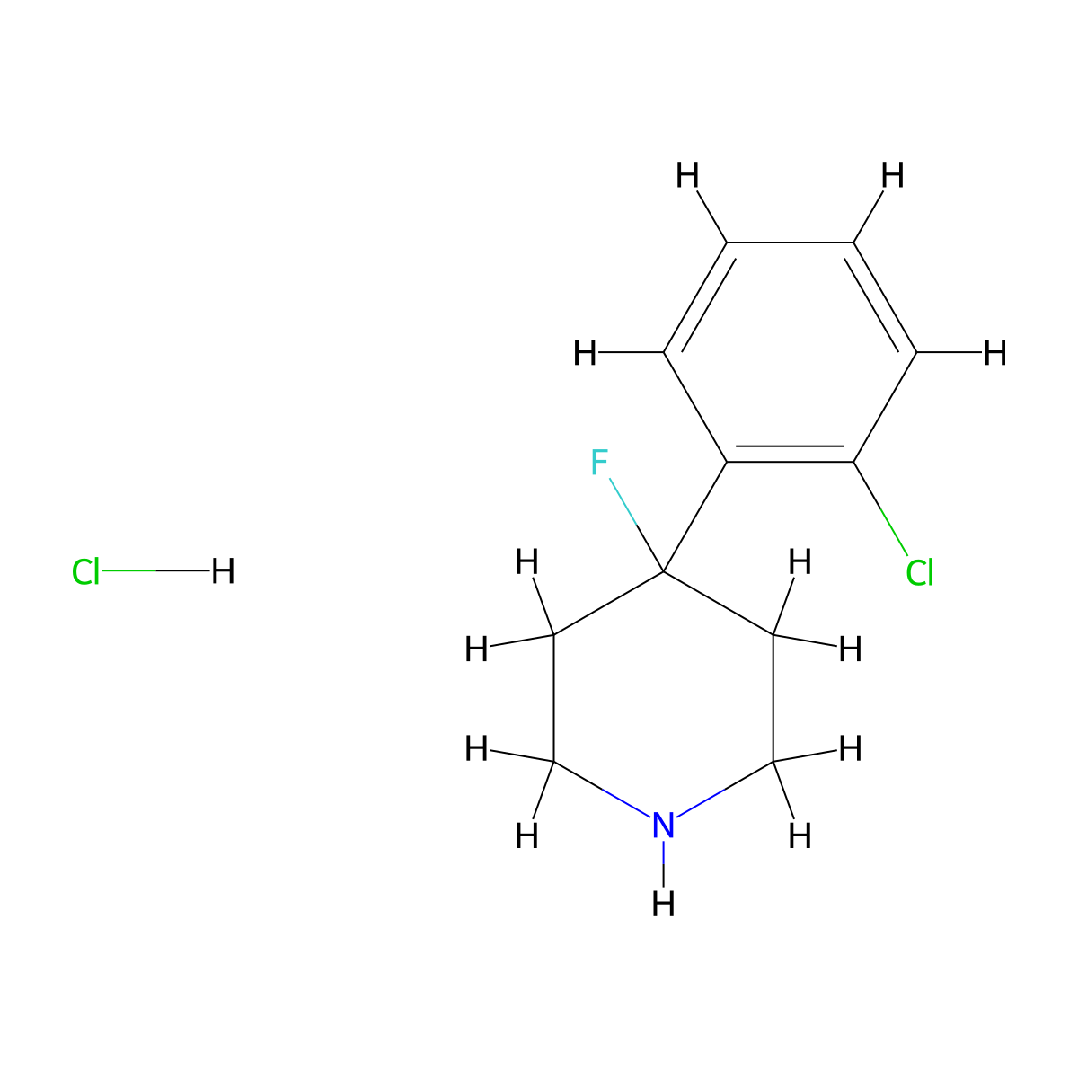 4-(2-Chlorophenyl)-4-fluoropiperidine hydrochloride molecular structure, CAS 1421160-44-2