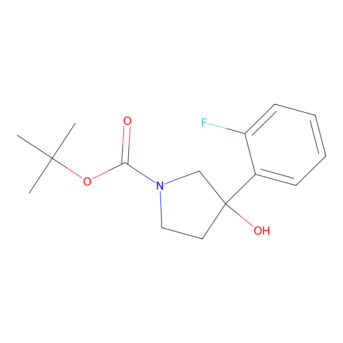 Tert-butyl 3-(2-fluorophenyl)-3-hydroxypyrrolidine-1-carboxylate molecular structure, CAS 1421160-45-3