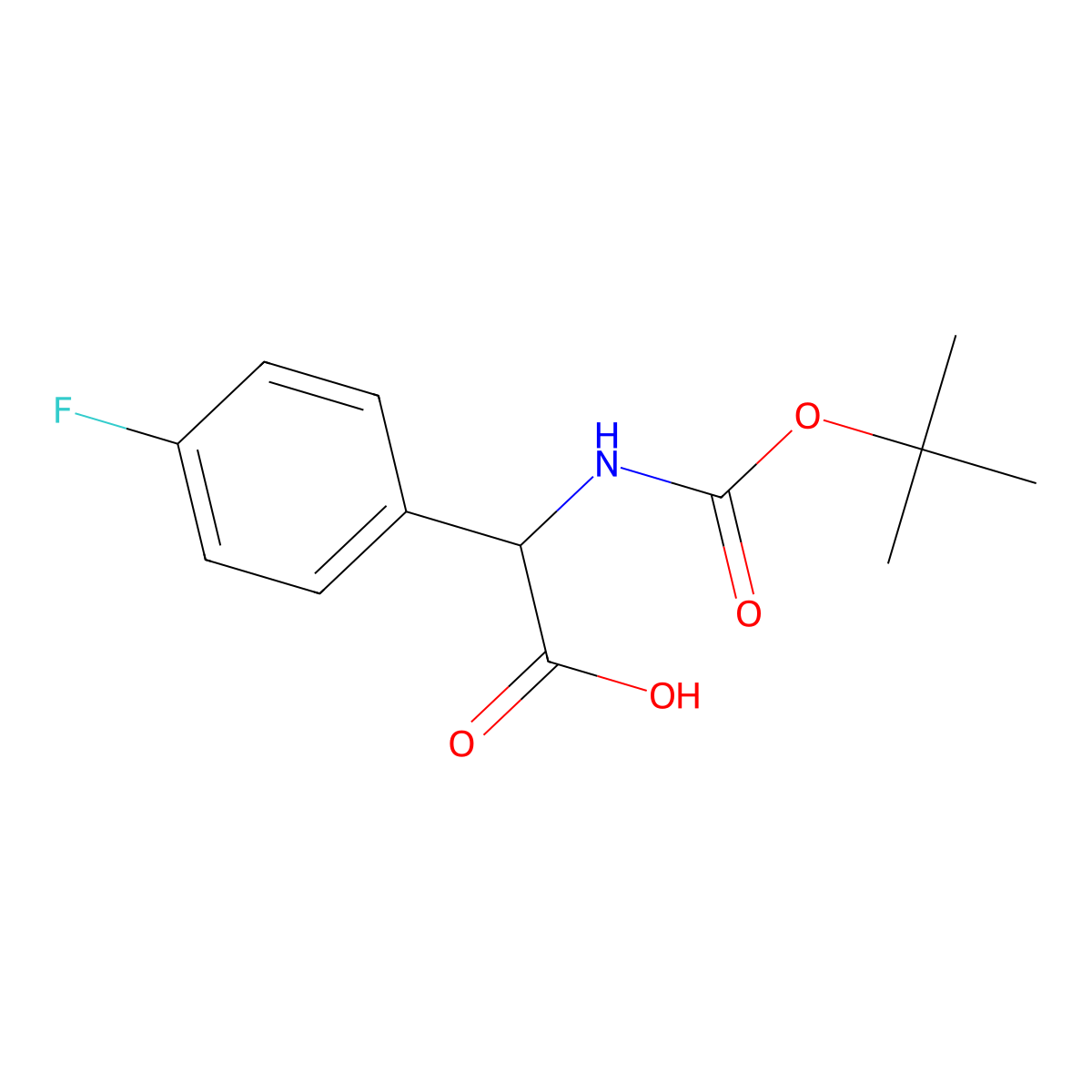 [(Tert-butoxycarbonyl)amino](4-fluorophenyl)acetic acid molecular structure, CAS 142121-93-5