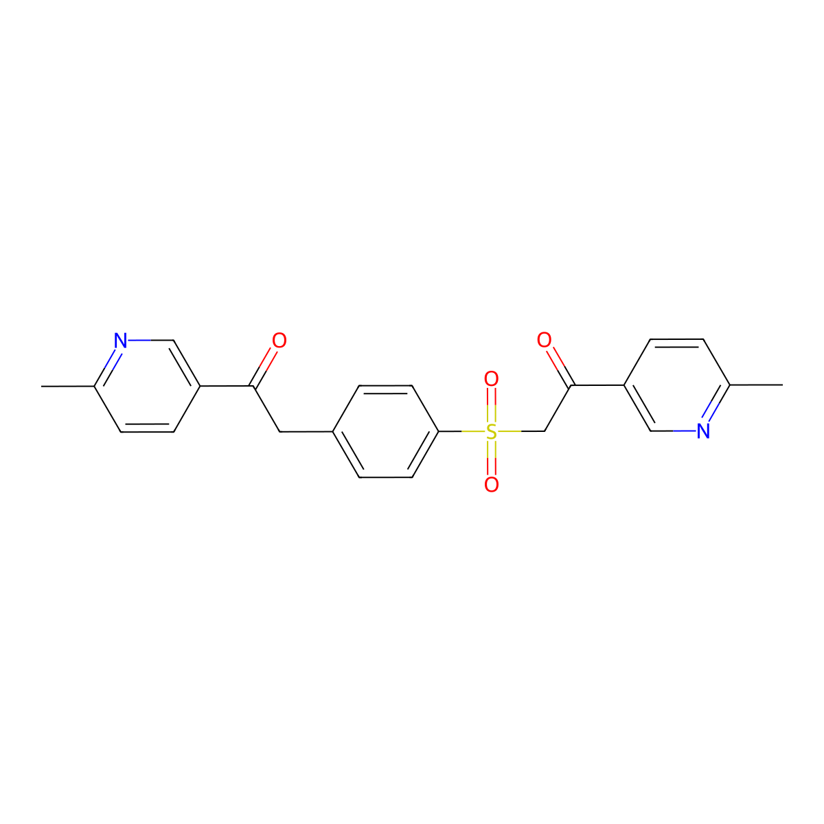 1-(6-Methylpyridin-3-yl)-2-((4-(2-(6-methylpyridin-3-yl)-2-oxoethyl)phenyl)sulfonyl)ethanone molecular structure, CAS 1421227-97-5