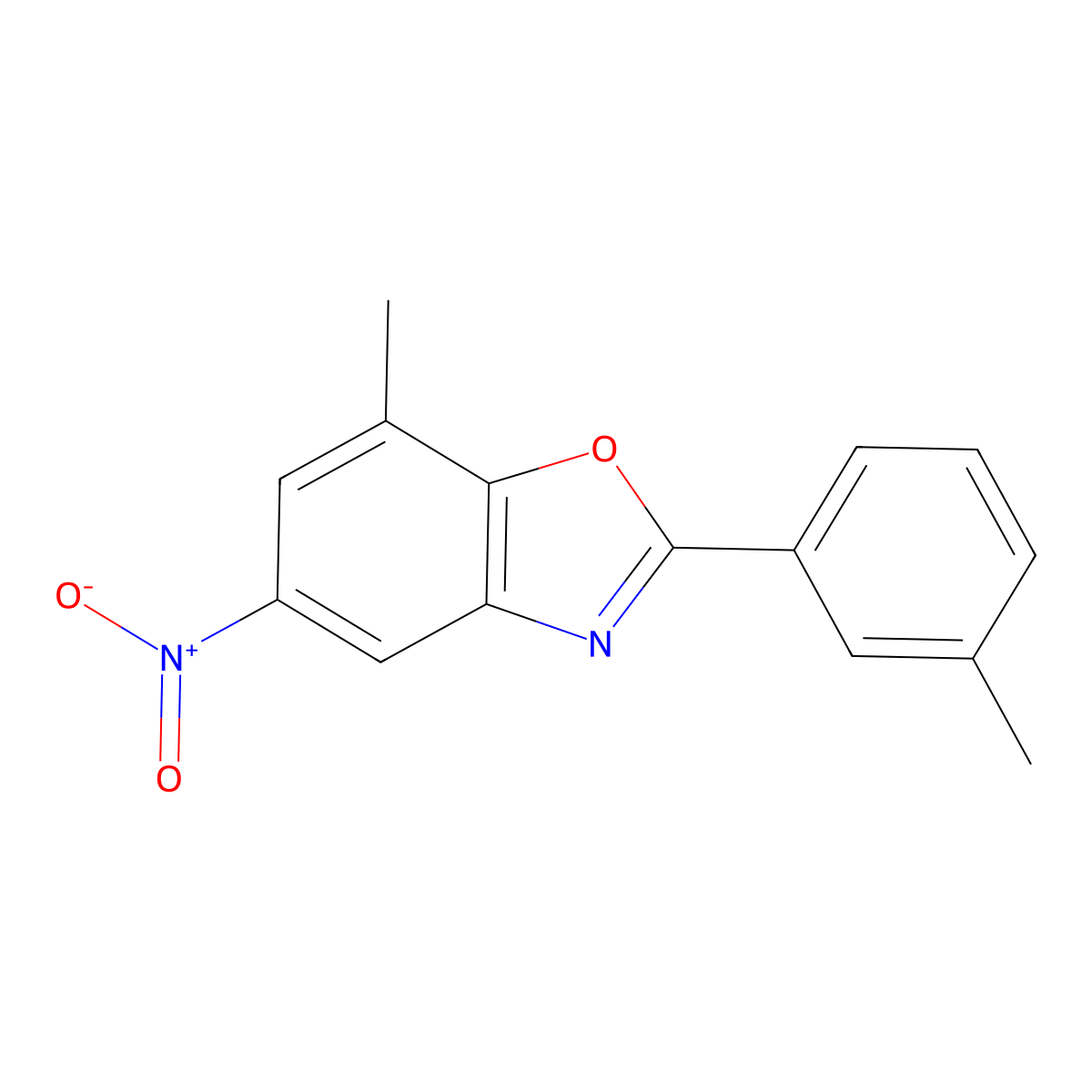 7-Methyl-2-(3-methylphenyl)-5-nitro-1,3-benzoxazole molecular structure, CAS 1421240-48-3