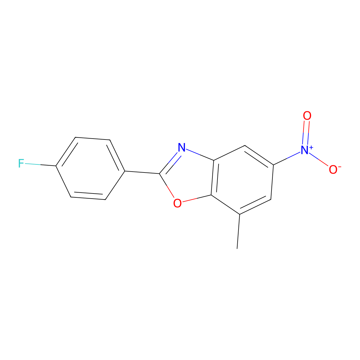 2-(4-Fluorophenyl)-7-methyl-5-nitro-1,3-benzoxazole molecular structure, CAS 1421240-95-0