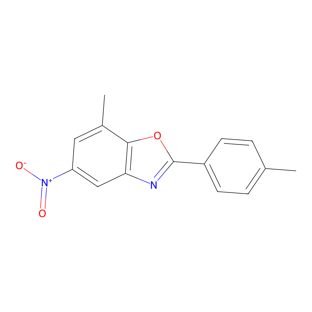 7-Methyl-2-(4-methylphenyl)-5-nitro-1,3-benzoxazole molecular structure, CAS 1421241-45-3