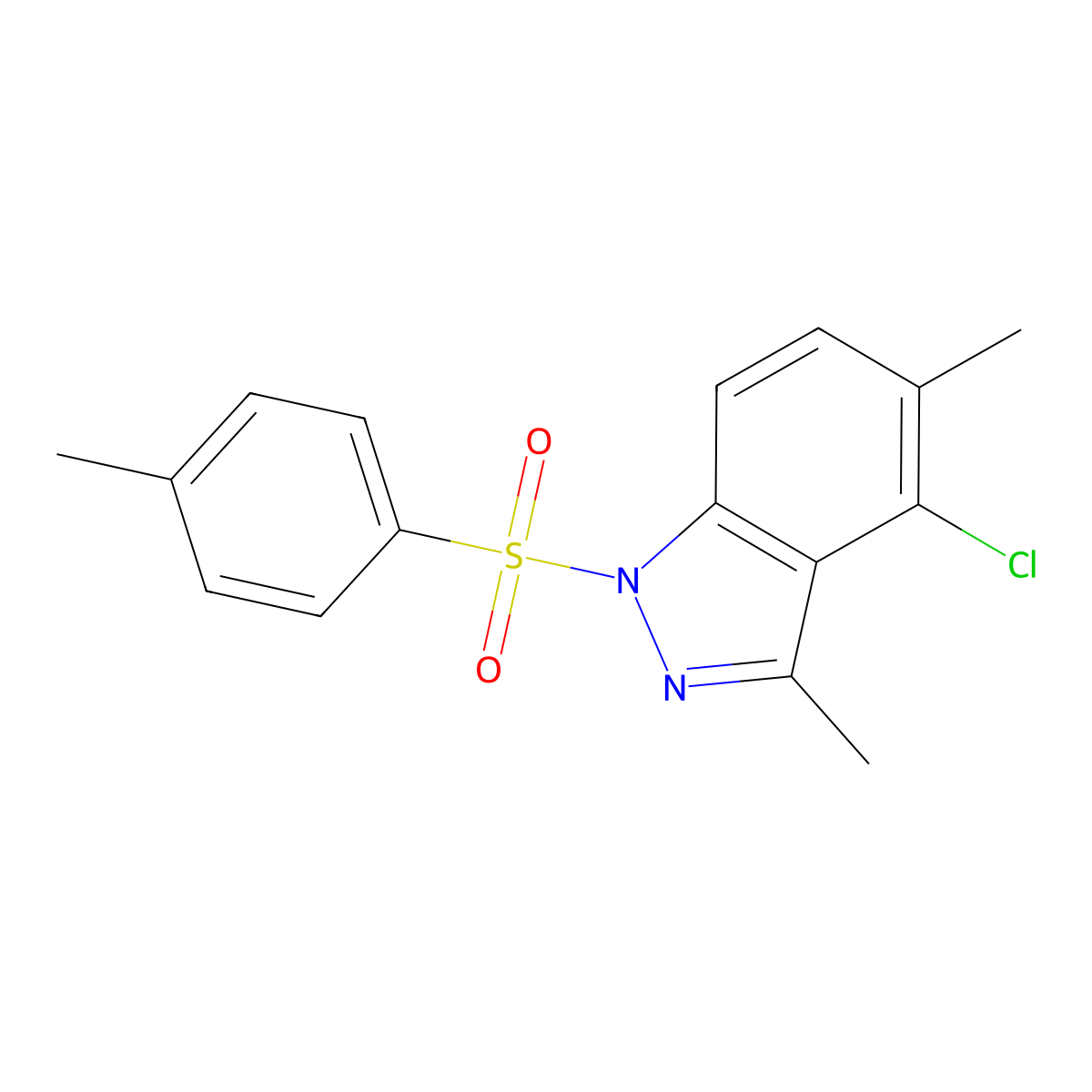 4-chloro-3,5-dimethyl-1-tosyl-1H-indazole molecular structure, CAS 1421252-92-7