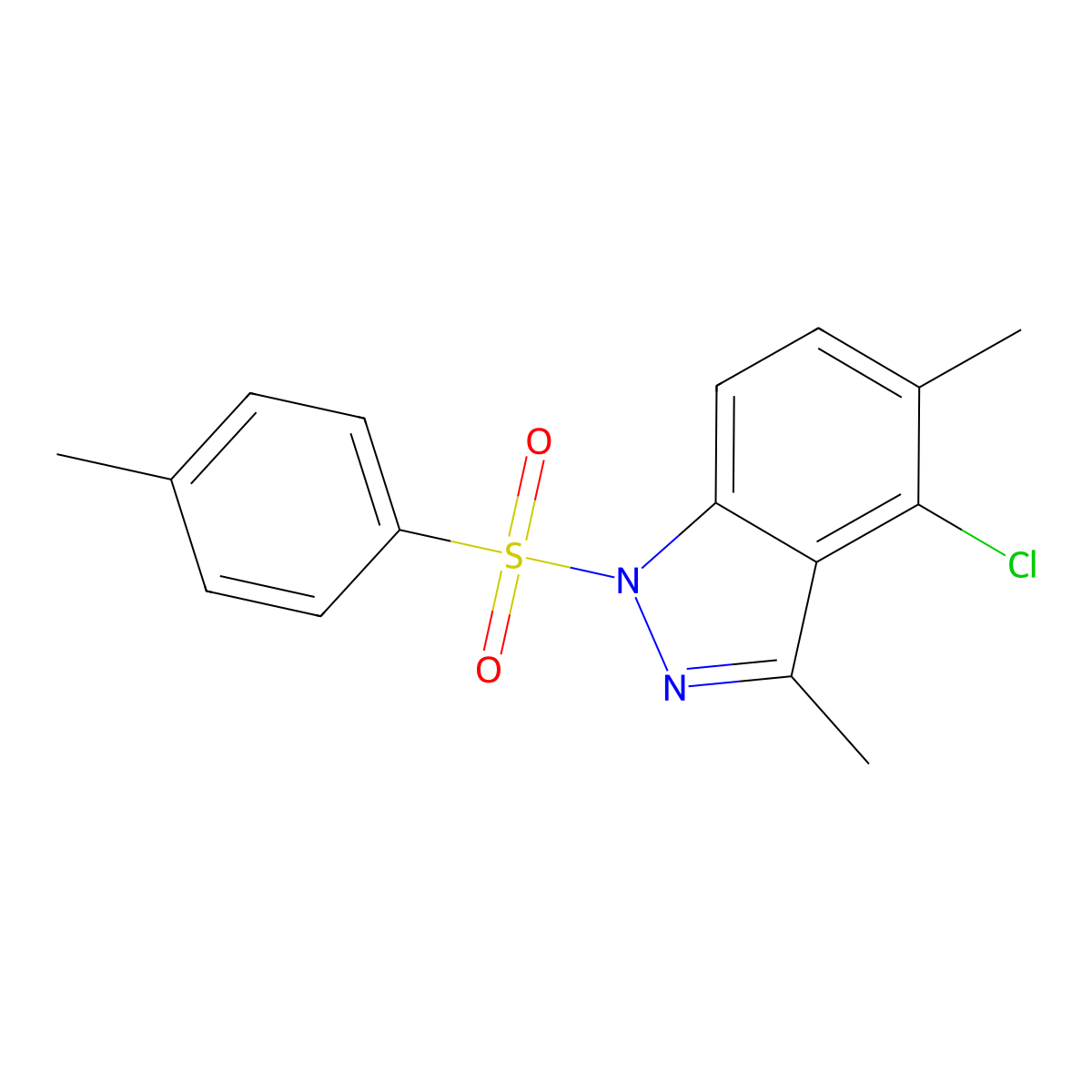 4-chloro-3,5-dimethyl-1-tosyl-1H-indazole molecular structure, CAS 1421252-92-7