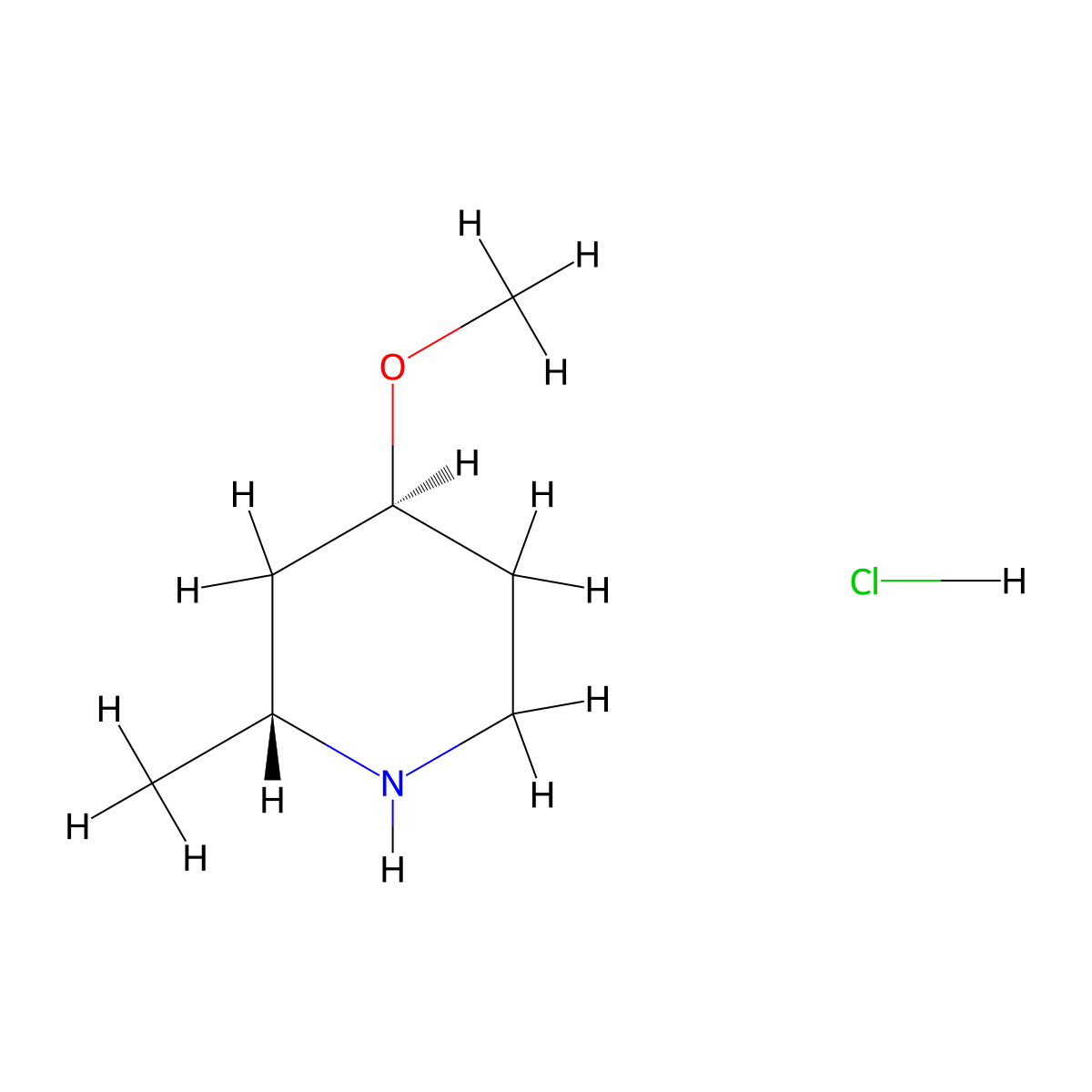 (2R,4S)-4-methoxy-2-methyl-piperidine;hydrochloride molecular structure, CAS 1421253-06-6
