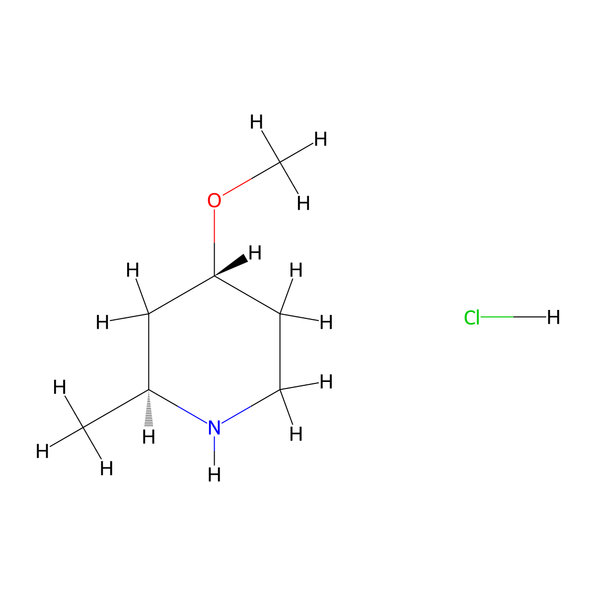(2S,4R)-4-Methoxy-2-methylpiperidine hydrochloride molecular structure, CAS 1421253-08-8