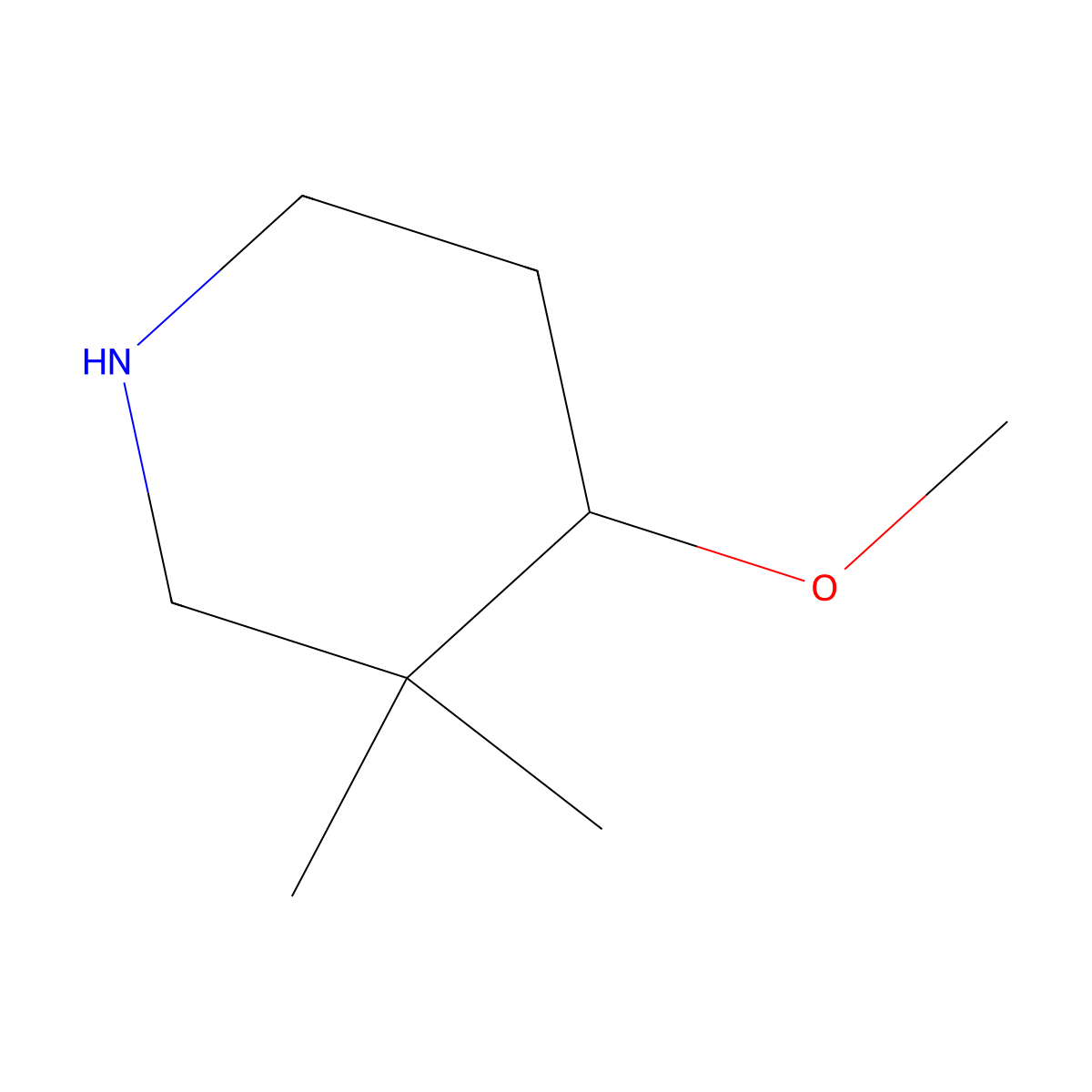 4-Methoxy-3,3-dimethylpiperidine molecular structure, CAS 1421254-87-6
