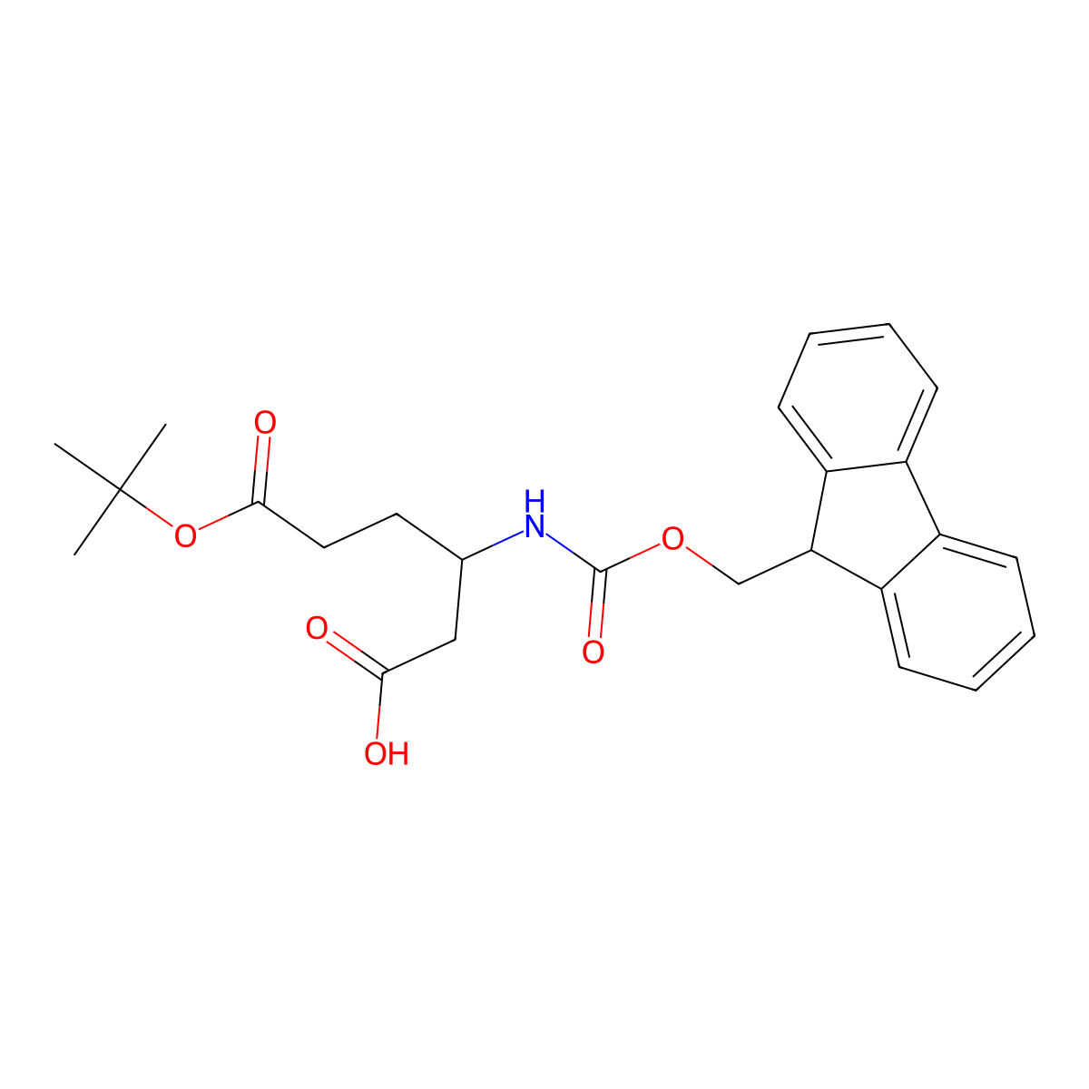 Fmoc-D-beta-homoglutamic acid(OtBu) molecular structure, CAS 1421258-67-4