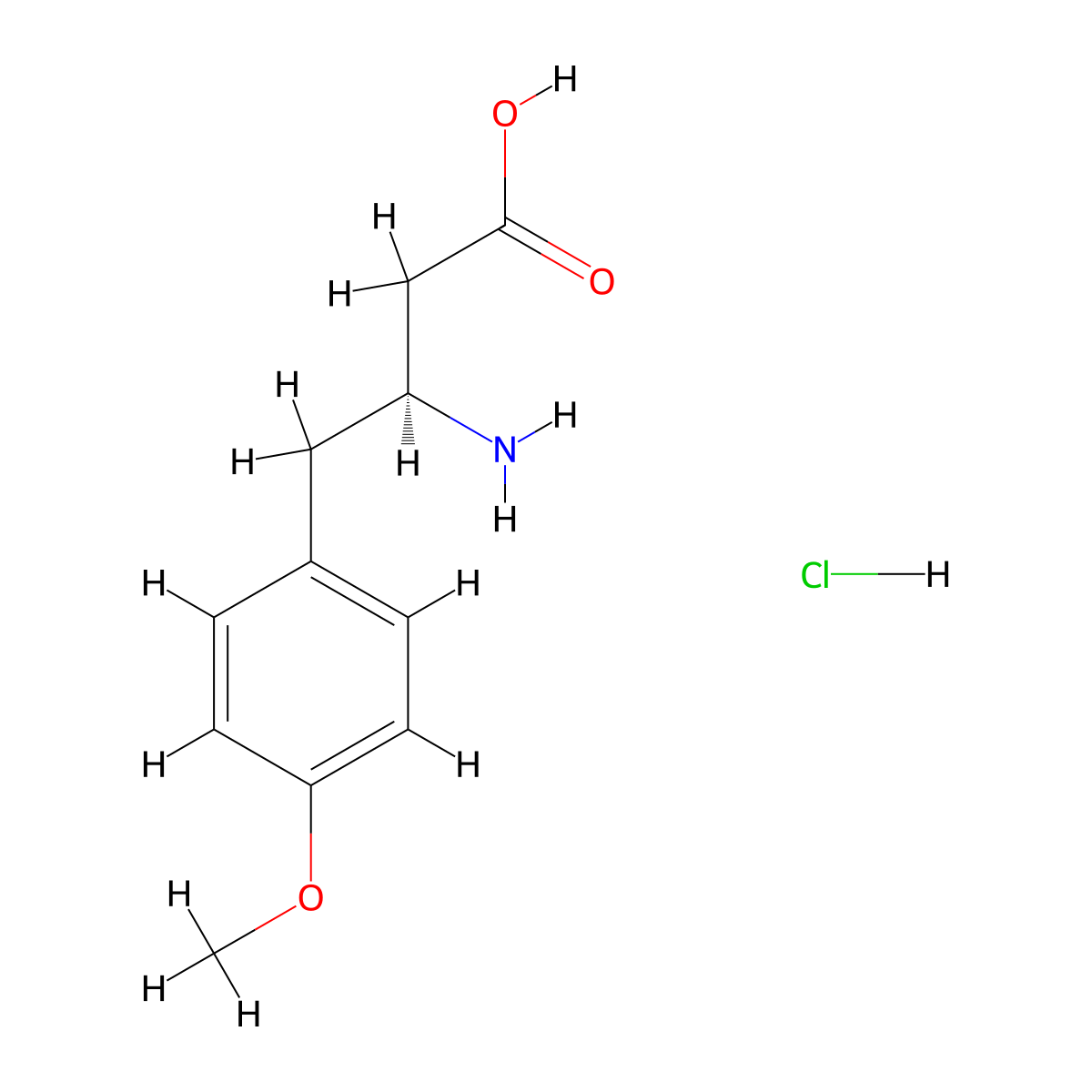 (3S)-3-amino-4-(4-methoxyphenyl)butanoic acid hydrochloride molecular structure, CAS 1421258-68-5