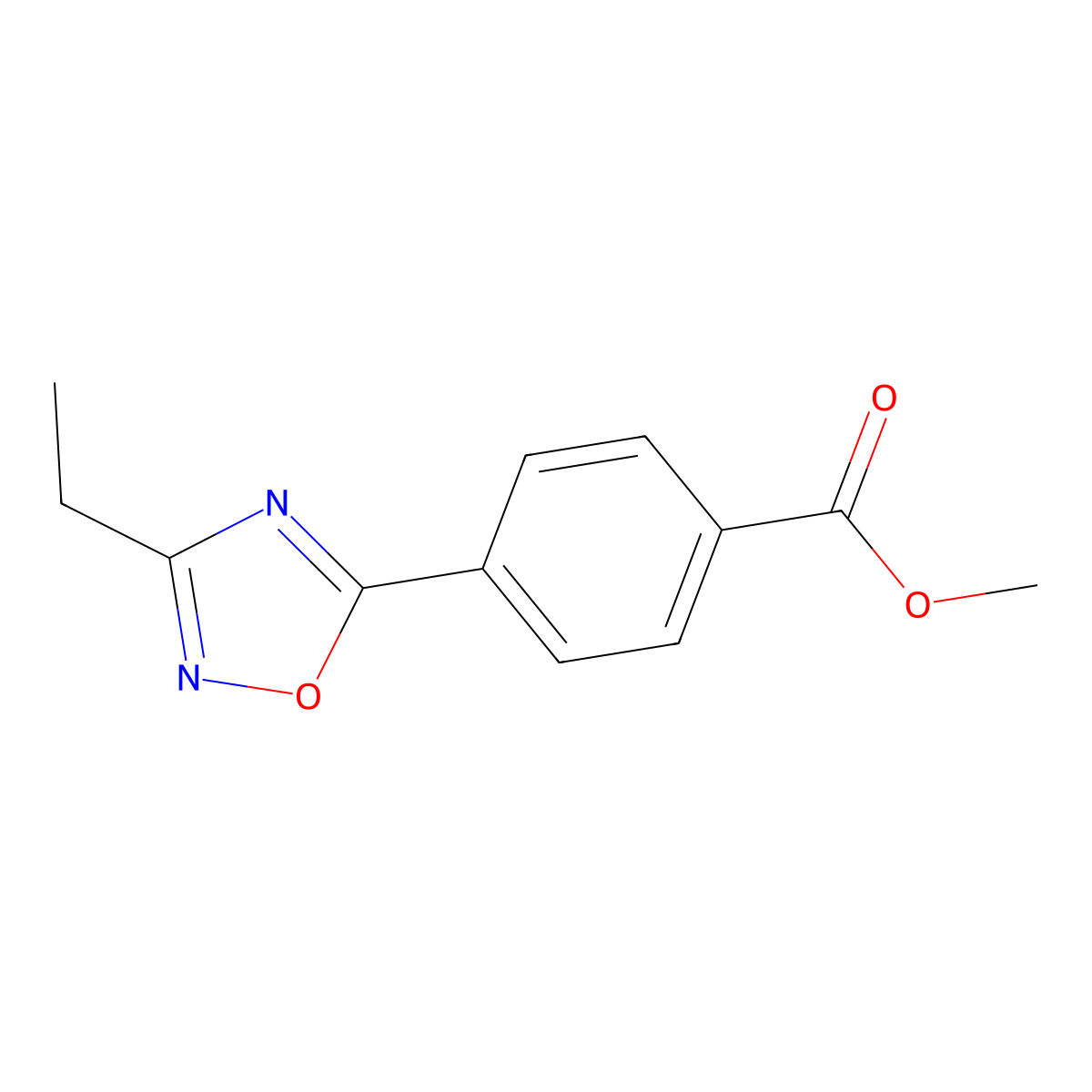 Methyl 4-(3-ethyl-1,2,4-oxadiazol-5-yl)benzoate molecular structure, CAS 1421261-37-1