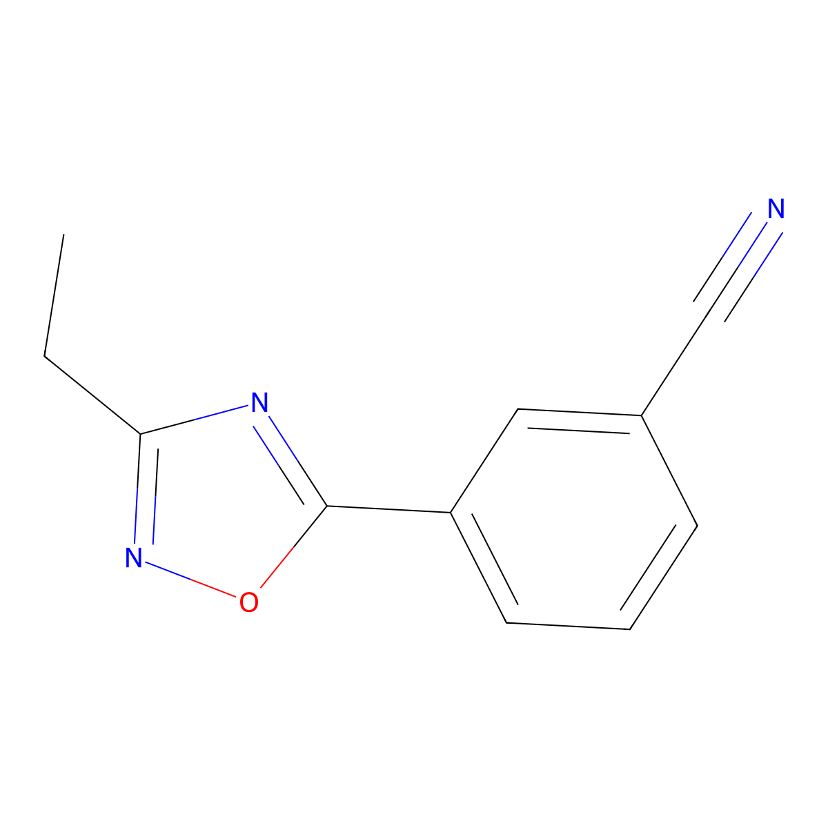 3-(3-Ethyl-1,2,4-oxadiazol-5-yl)benzonitrile molecular structure, CAS 1421261-77-9
