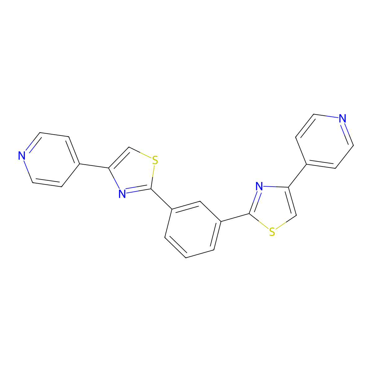 1,3-Bis[4-(4-pyridyl)-2-thiazolyl]benzene molecular structure, CAS 1421261-85-9