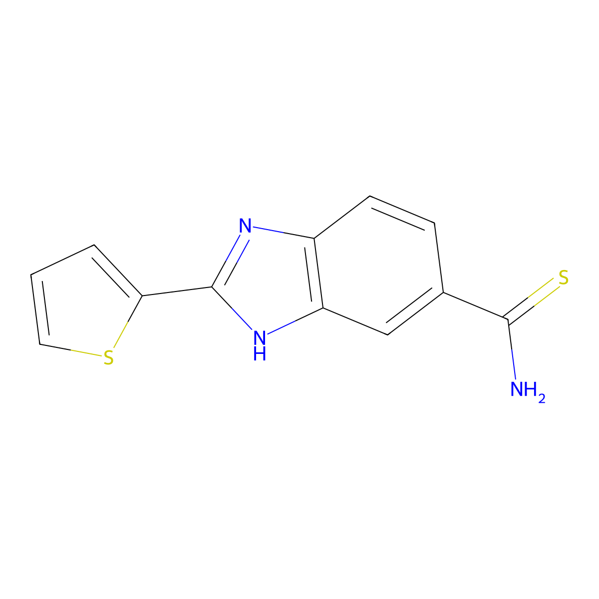 2-(Thiophen-2-yl)-1H-benzo[d]imidazole-6-carbothioamide molecular structure, CAS 1421261-86-0