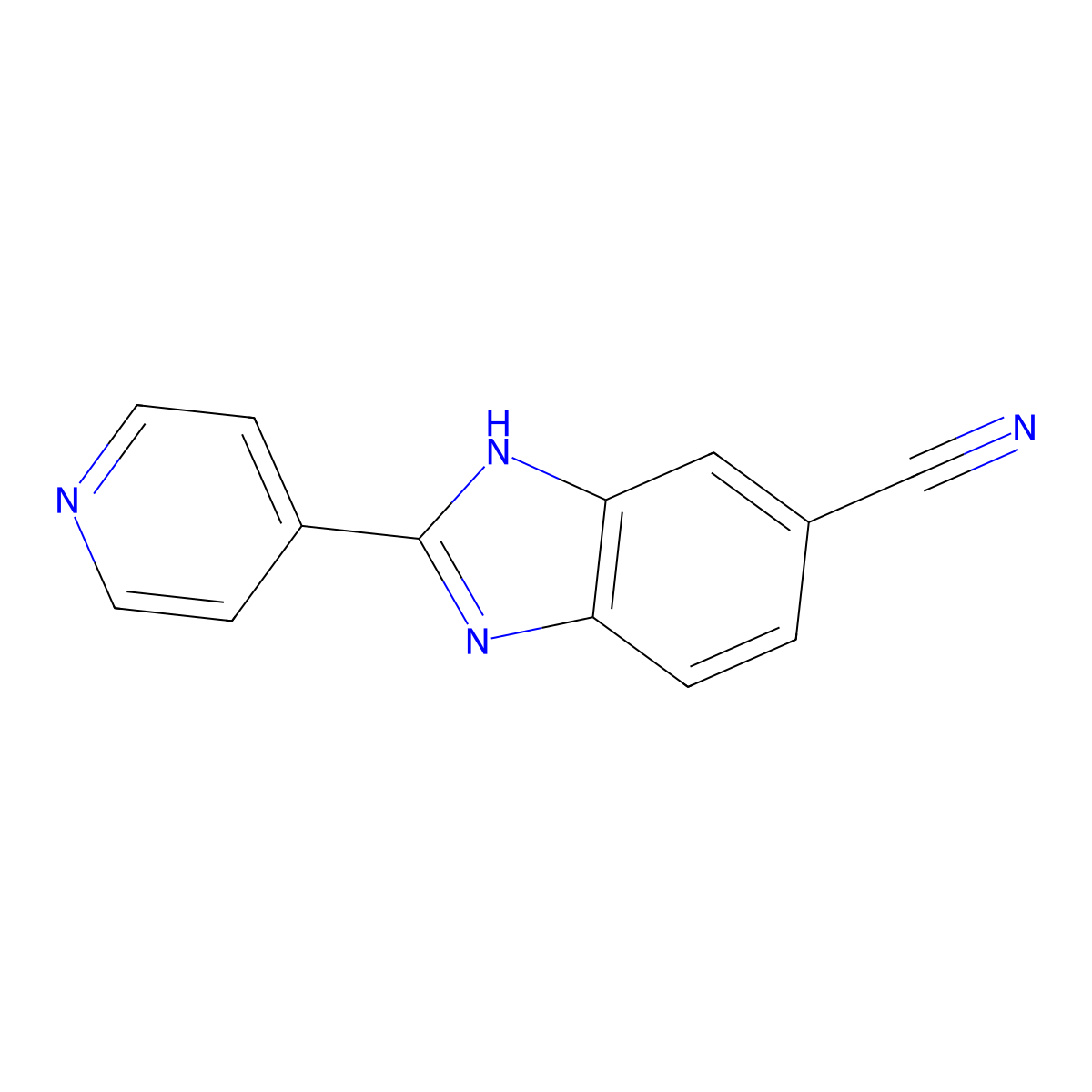 2-(Pyridin-4-yl)-1H-benzo[d]imidazole-6-carbonitrile molecular structure, CAS 1421262-04-5