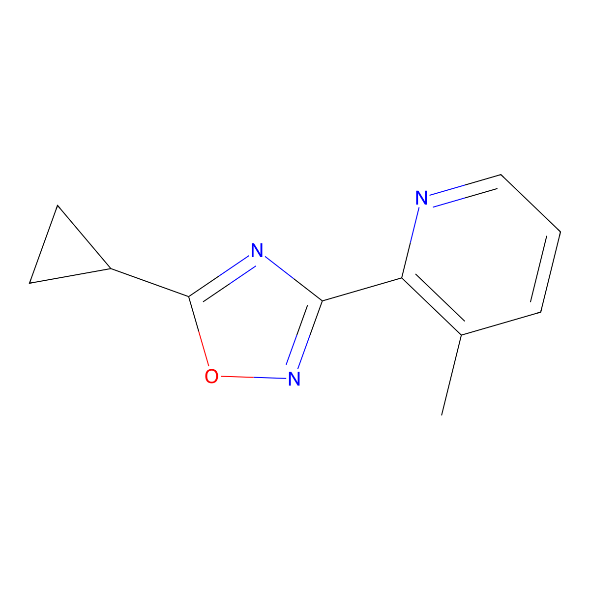 2-(5-Cyclopropyl-1,2,4-oxadiazol-3-yl)-3-methylpyridine molecular structure, CAS 1421262-07-8