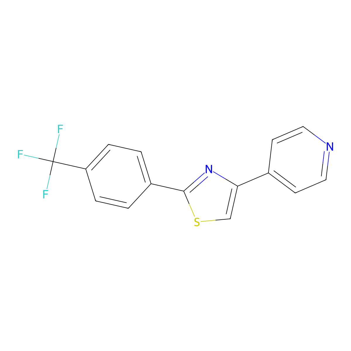 4-(Pyridin-4-yl)-2-(4-(trifluoromethyl)phenyl)thiazole molecular structure, CAS 1421262-11-4