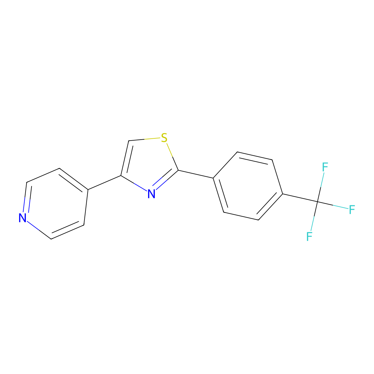 4-(Pyridin-4-yl)-2-(4-(trifluoromethyl)phenyl)thiazole molecular structure, CAS 1421262-11-4
