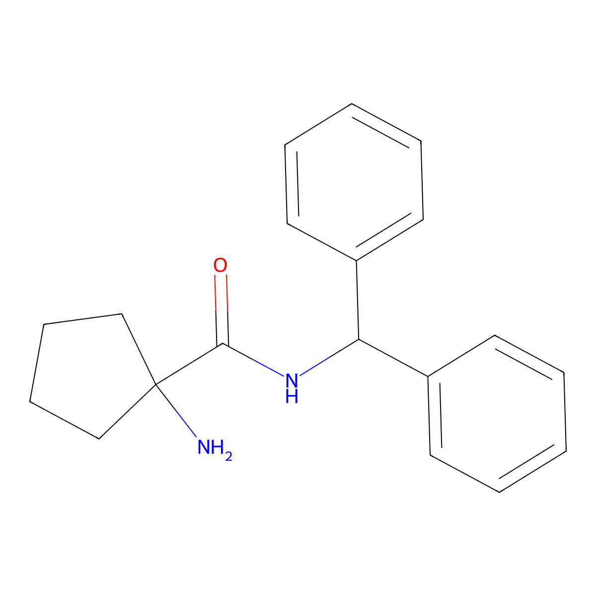 1-Amino-N-benzhydrylcyclopentanecarboxamide molecular structure, CAS 1421262-24-9