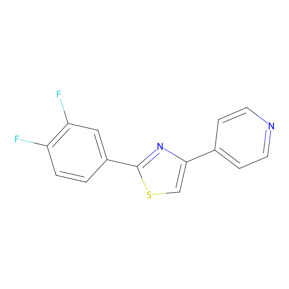 2-(3,4-Difluorophenyl)-4-(4-pyridyl)thiazole molecular structure, CAS 1421262-35-2