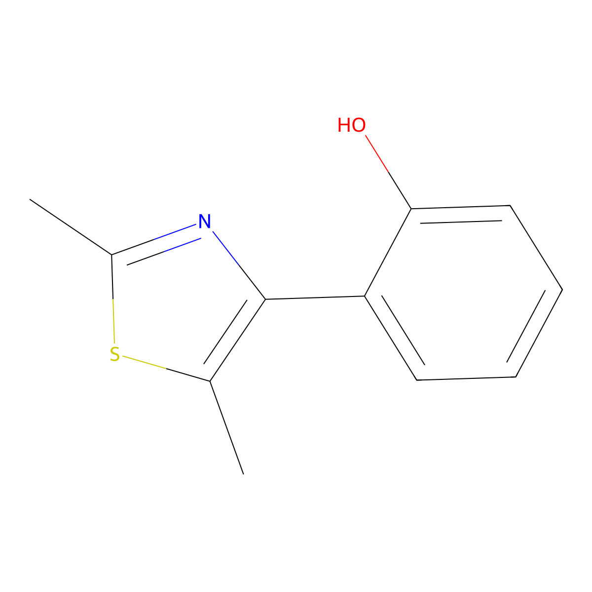 2,5-Dimethyl-4-(2-hydroxyphenyl)thiazole molecular structure, CAS 1421262-55-6