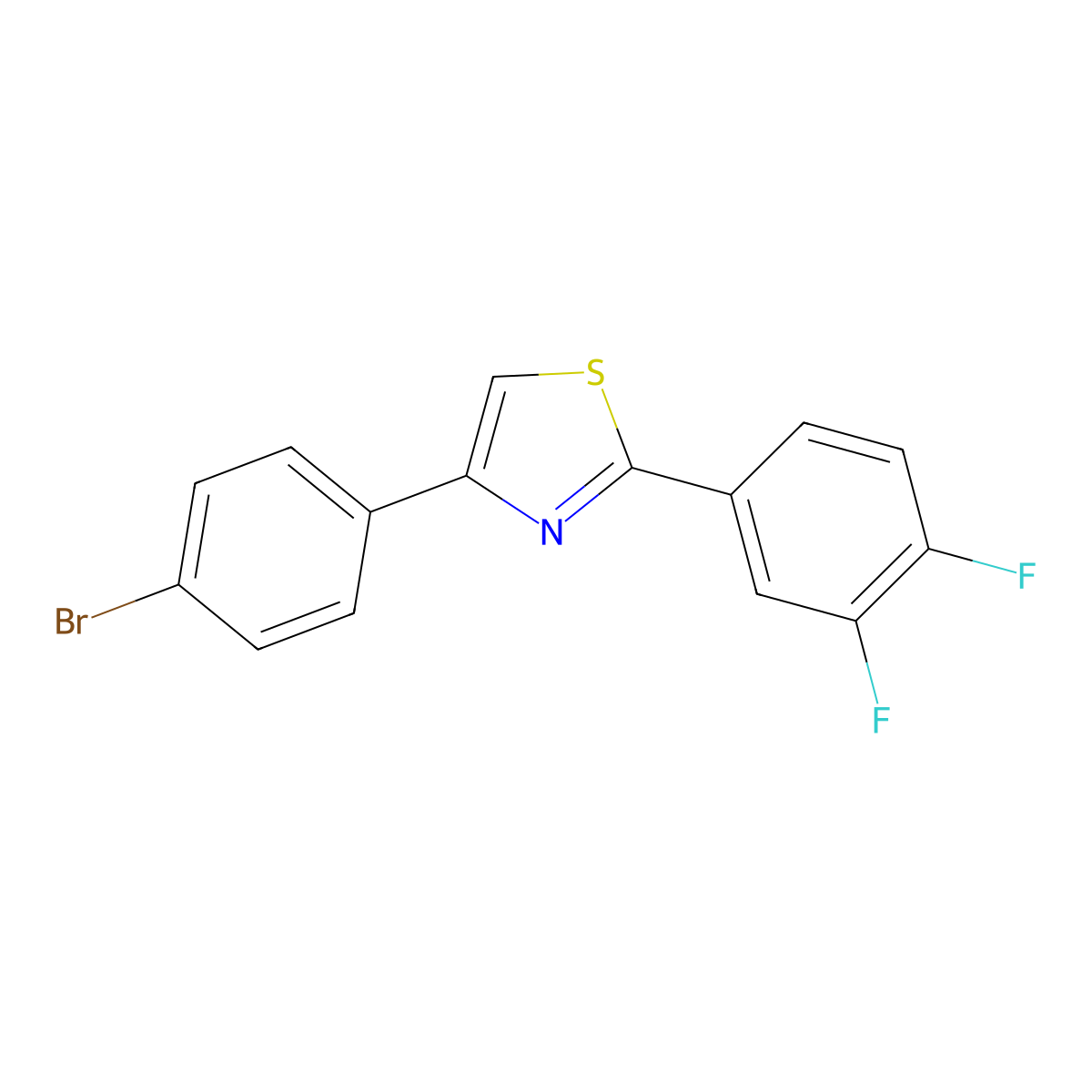 4-(4-Bromophenyl)-2-(3,4-difluorophenyl)thiazole molecular structure, CAS 1421262-85-2