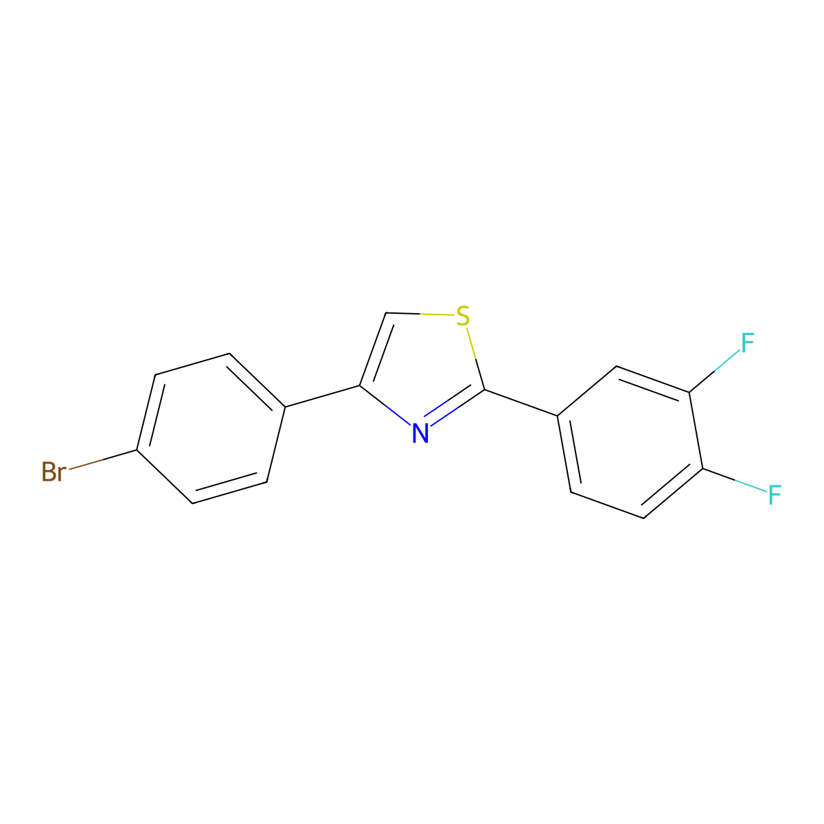 4-(4-Bromophenyl)-2-(3,4-difluorophenyl)thiazole molecular structure, CAS 1421262-85-2