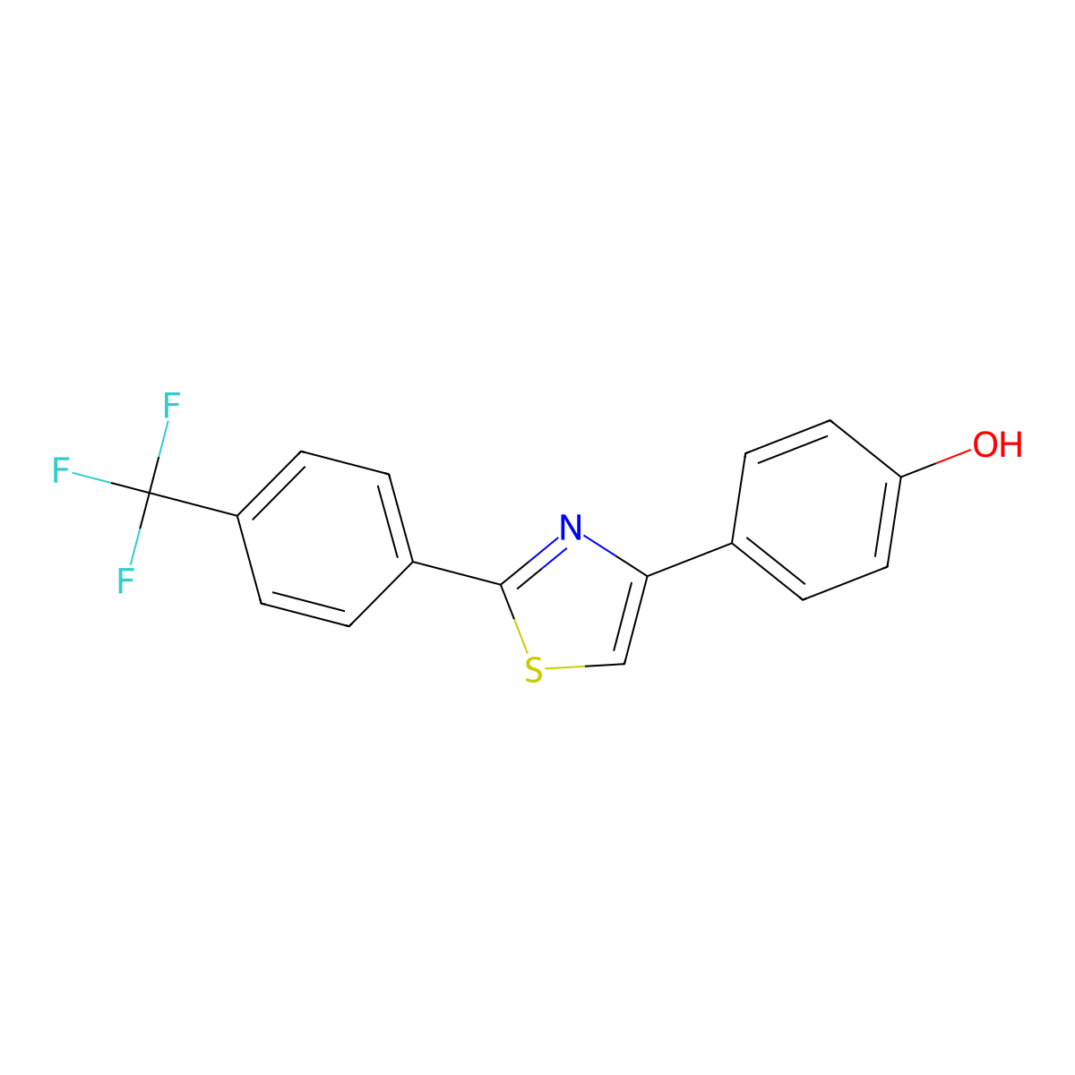 4-(4-Hydroxyphenyl)-2-[4-(trifluoromethyl)phenyl]-thiazole molecular structure, CAS 1421263-30-0