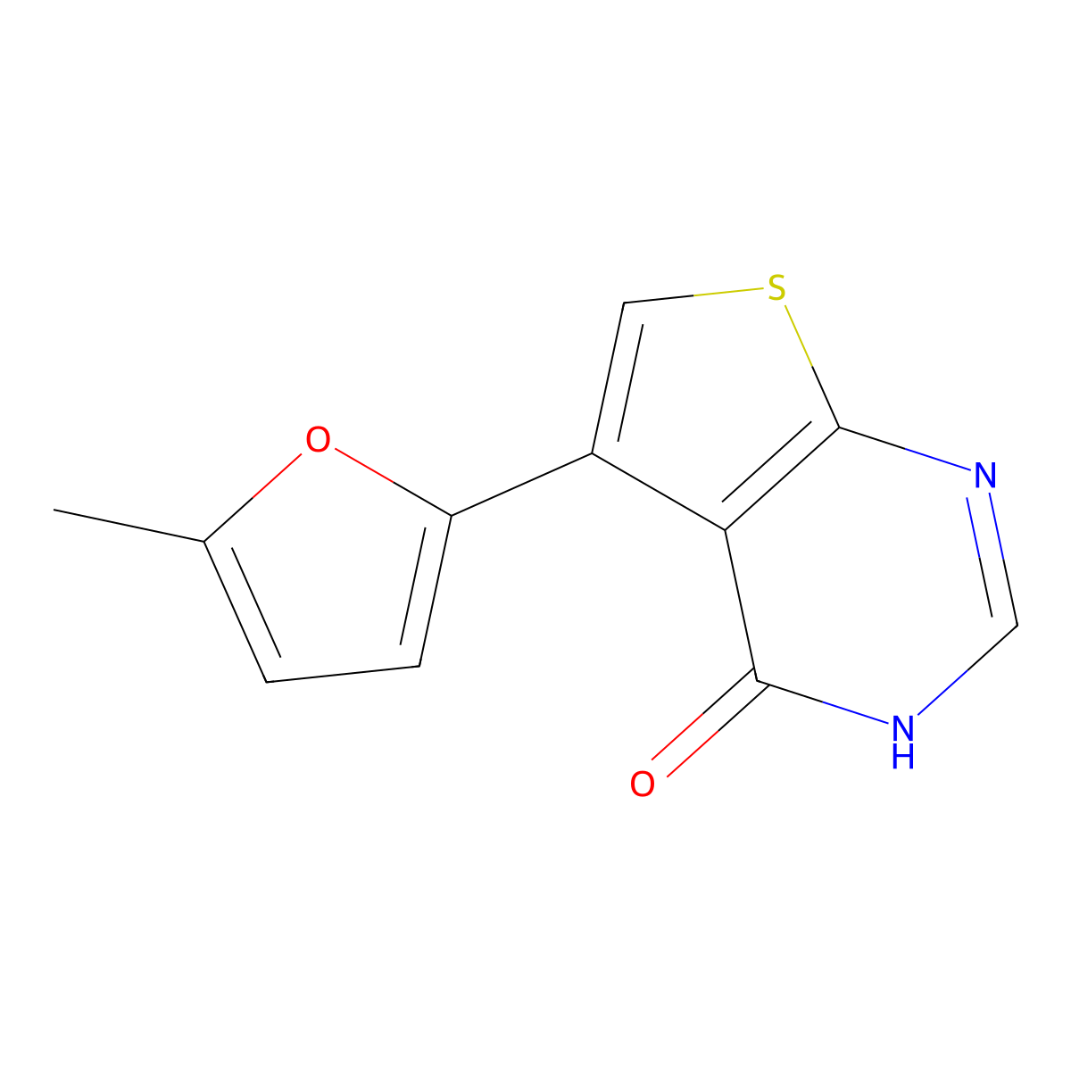 5-(5-Methyl-2-furyl)thieno[2,3-d]pyrimidin-4(3H)-one molecular structure, CAS 1421263-42-4