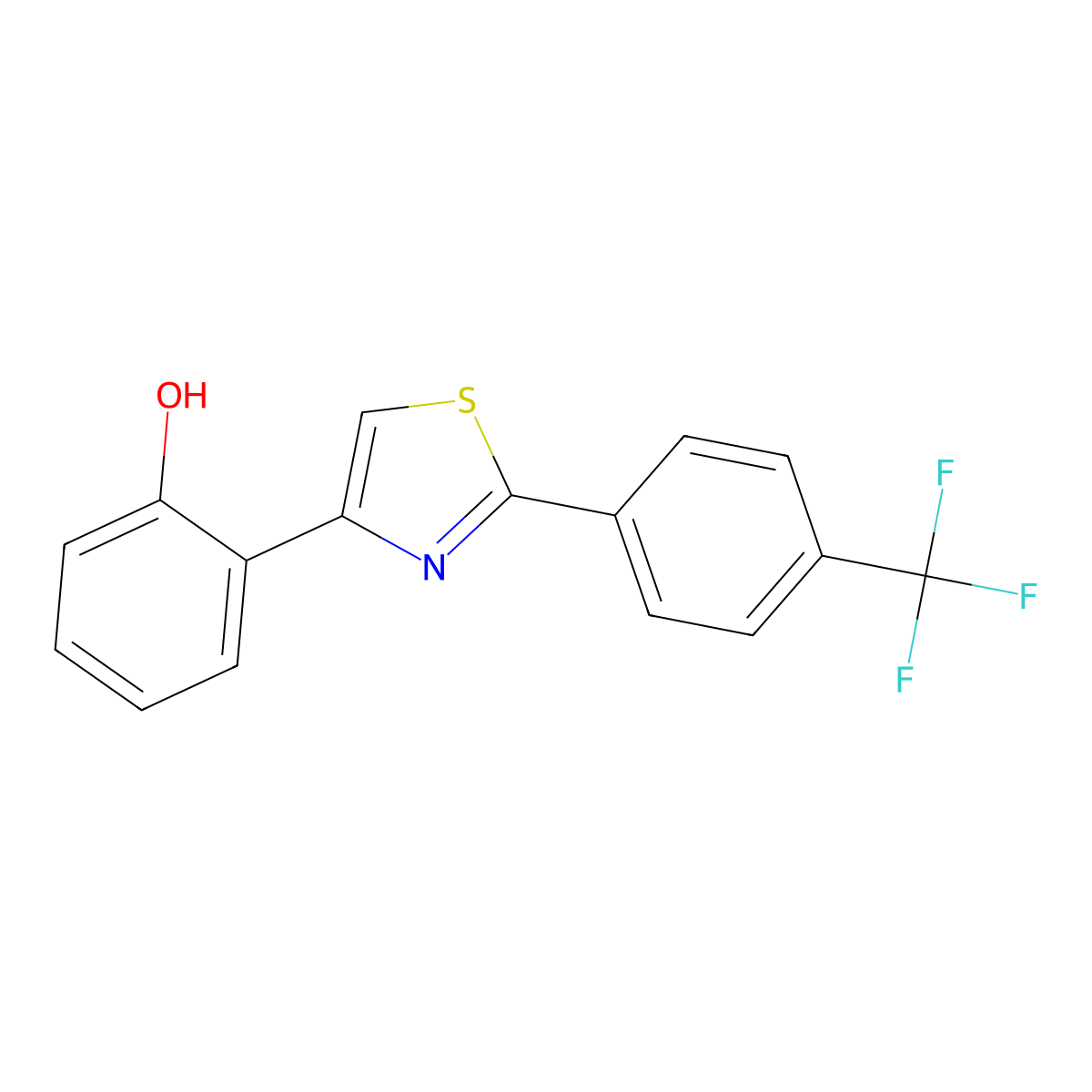 4-(2-Hydroxyphenyl)-2-[4-(trifluoromethyl)phenyl]-thiazole molecular structure, CAS 1421263-68-4
