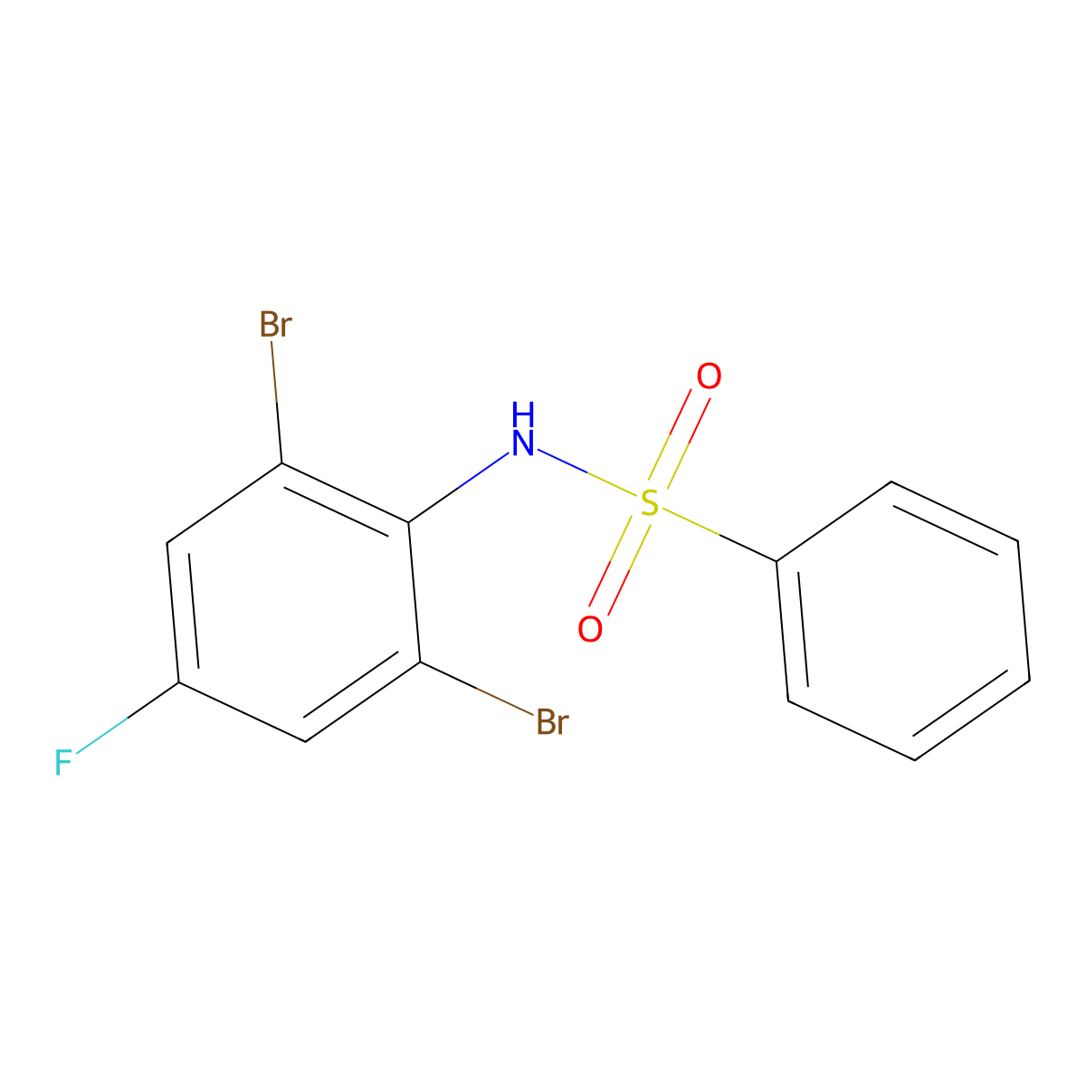 N-(2,6-Dibromo-4-fluorophenyl)benzenesulfonamide molecular structure, CAS 1421263-75-3
