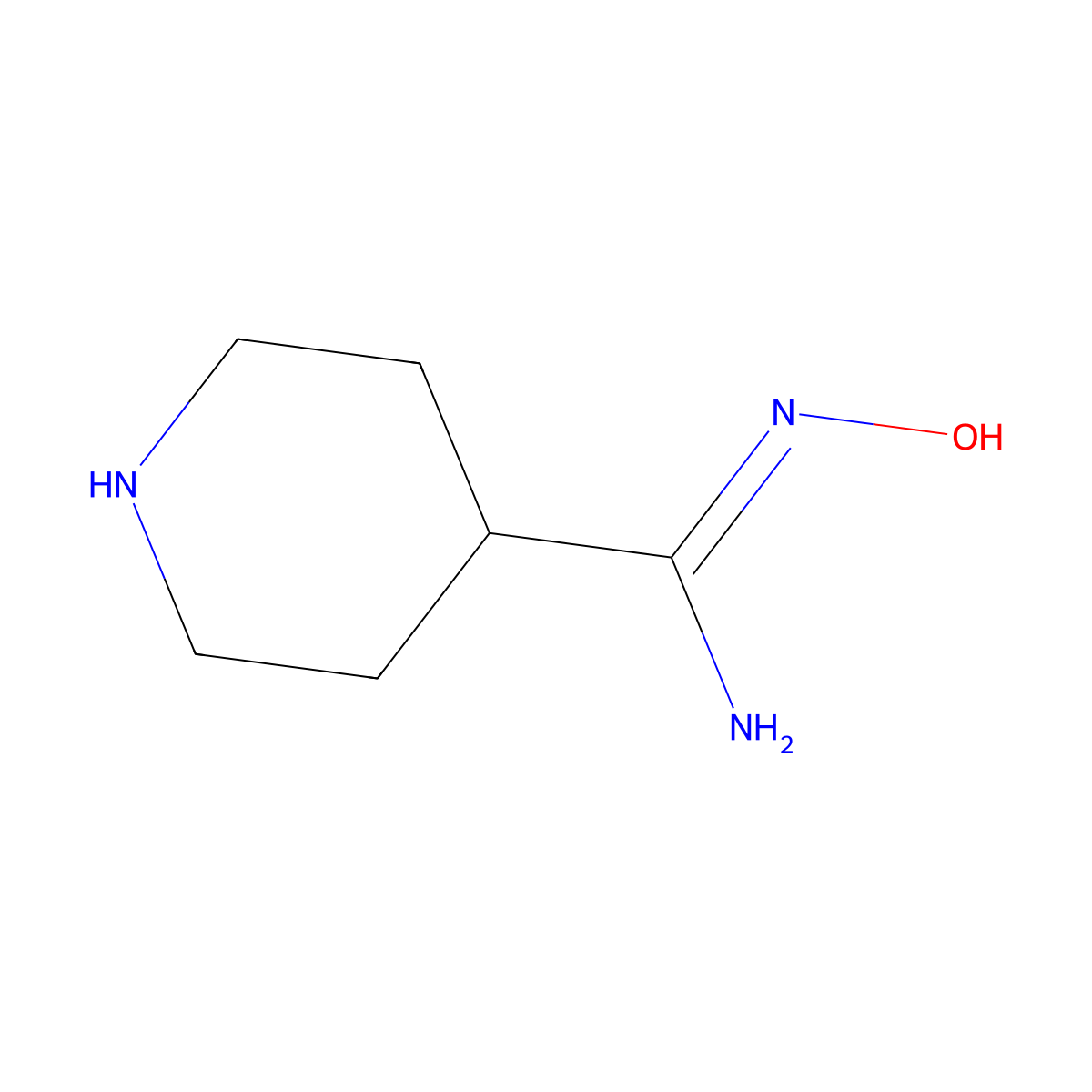 Piperidine-4-carboxamidoxime molecular structure, CAS 1421266-74-1