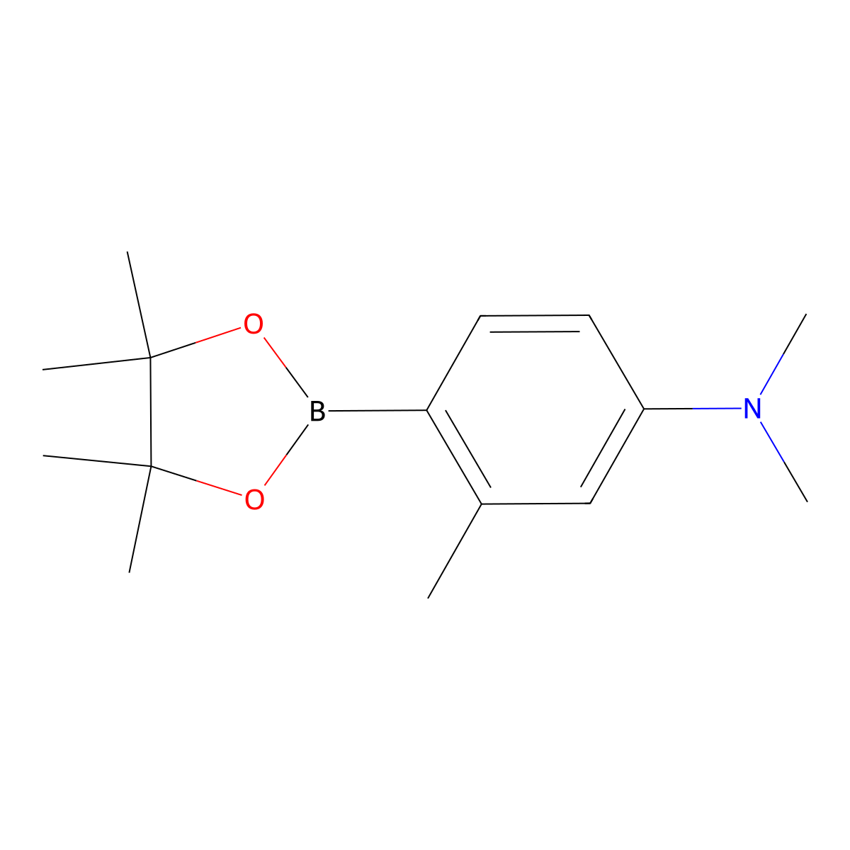 N,N,3-Trimethyl-4-(4,4,5,5-tetramethyl-1,3,2-dioxaborolan-2-yl)benzenamine molecular structure, CAS 1421275-63-9