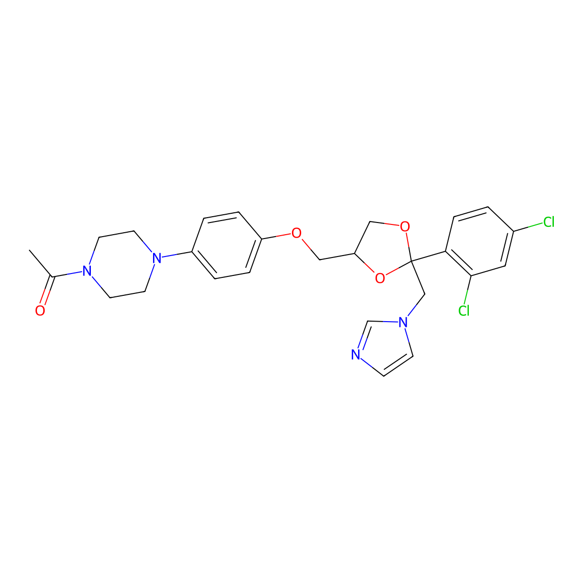 Ketoconazole molecular structure, CAS 142128-57-2