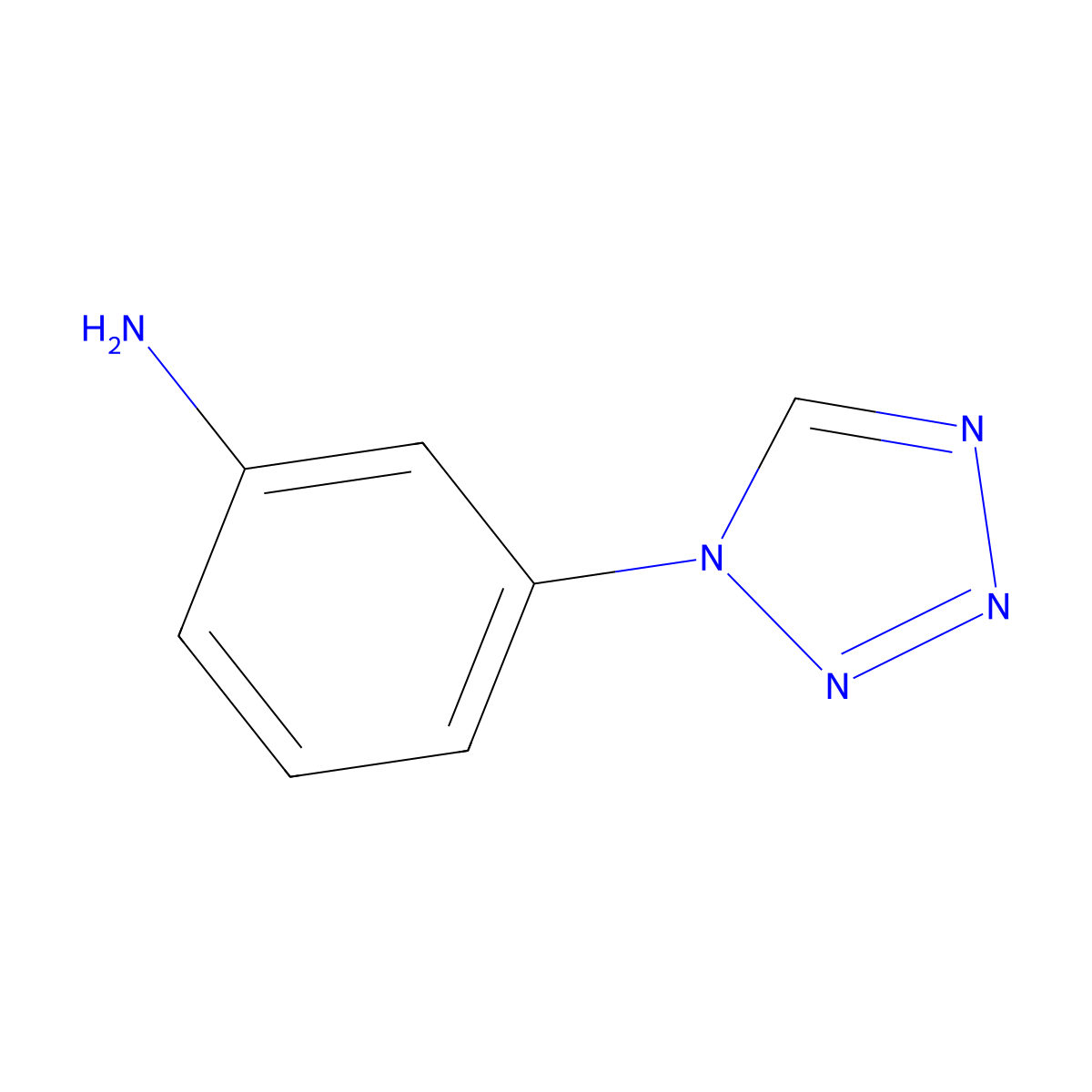 3-(1H-1,2,3,4-tetrazol-1-yl)aniline molecular structure, CAS 14213-12-8