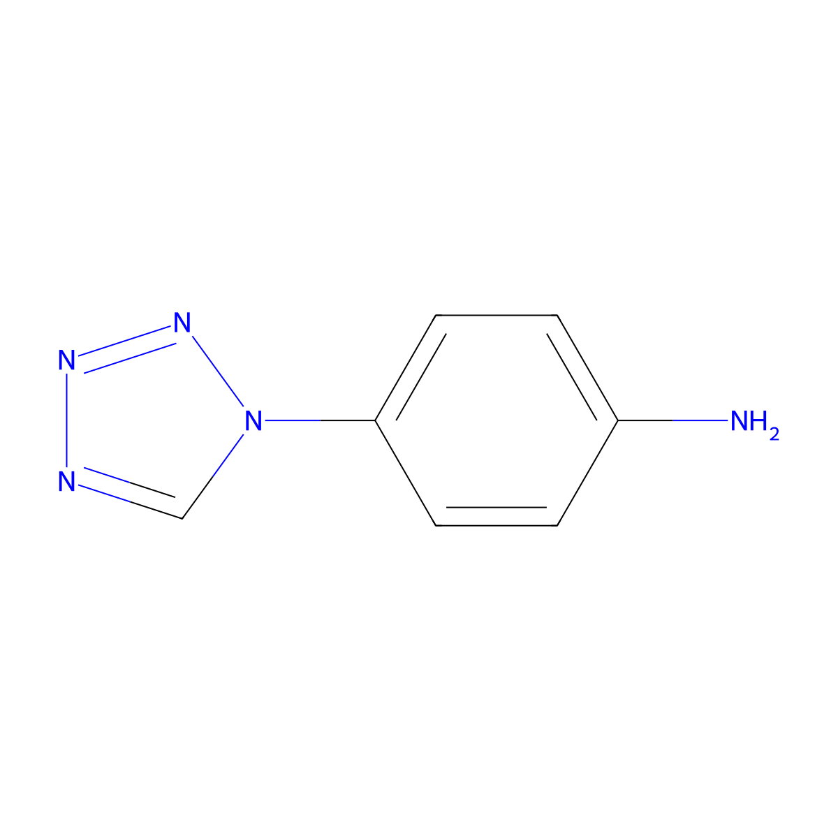 4-(1H-1,2,3,4-tetrazol-1-yl)aniline molecular structure, CAS 14213-13-9