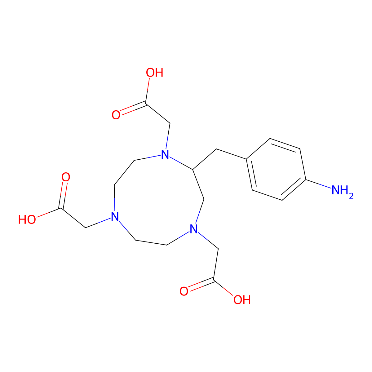 2-((4-Aminophenyl)methyl)nota molecular structure, CAS 142131-37-1