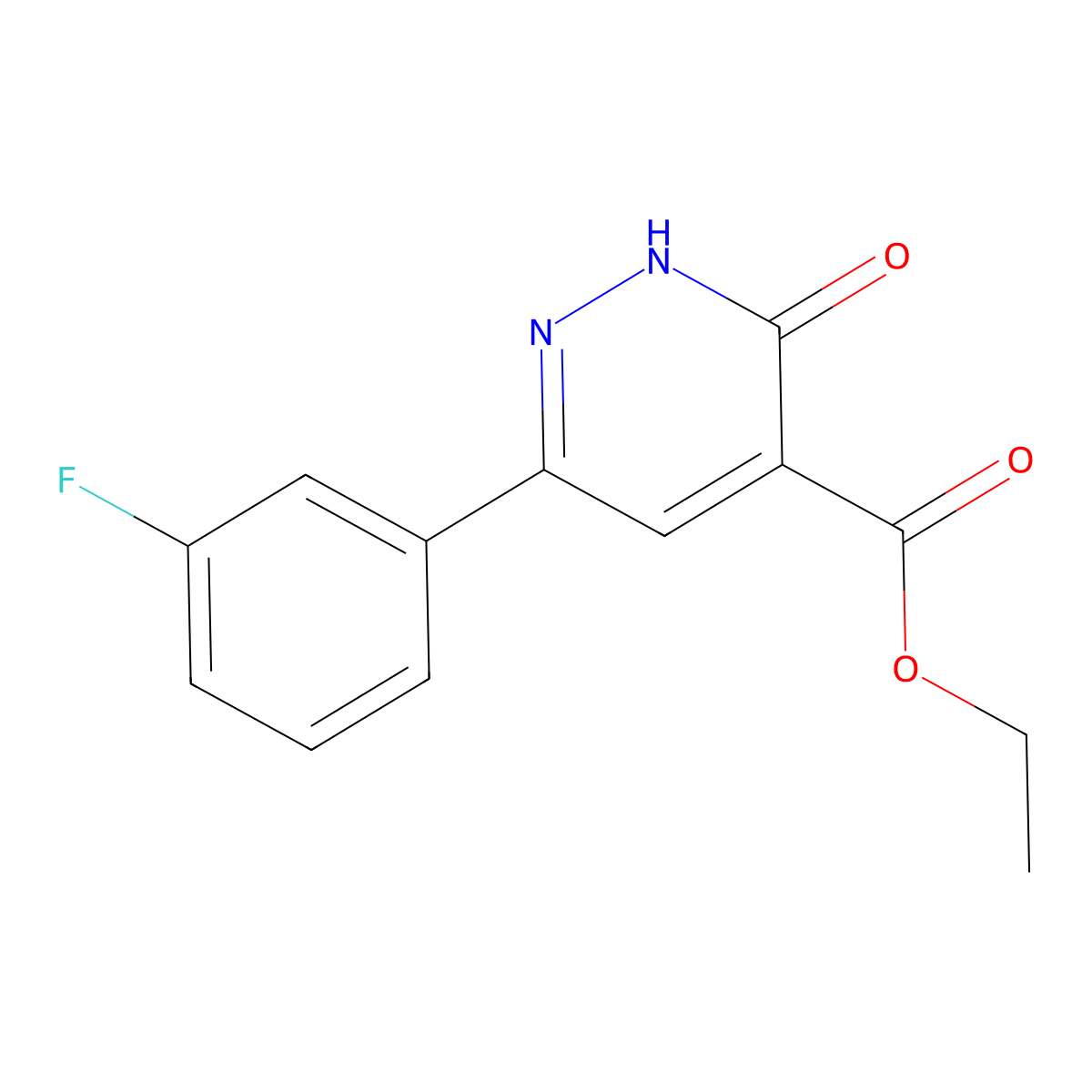 Ethyl 6-(3-fluorophenyl)-3-oxo-2,3-dihydropyridazine-4-carboxylate molecular structure, CAS 1421311-67-2