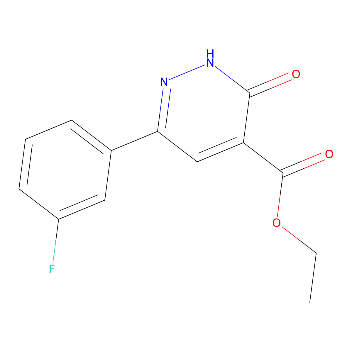 Ethyl 6-(3-fluorophenyl)-3-oxo-2,3-dihydropyridazine-4-carboxylate molecular structure, CAS 1421311-67-2