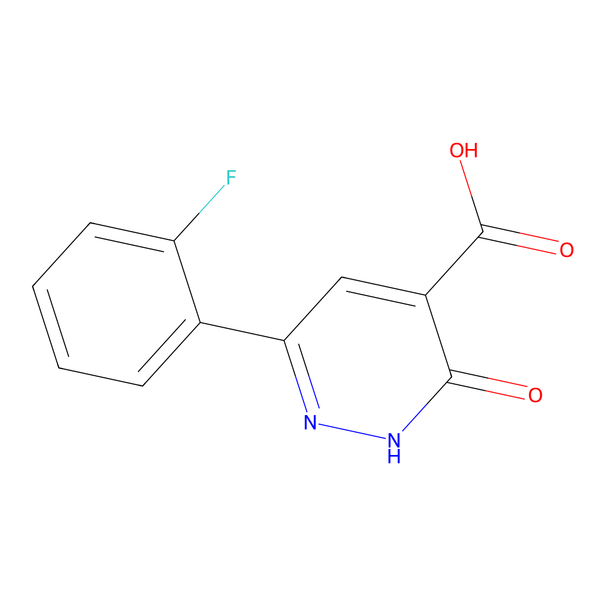 6-(2-Fluorophenyl)-3-oxo-2,3-dihydropyridazine-4-carboxylic acid molecular structure, CAS 1421311-79-6