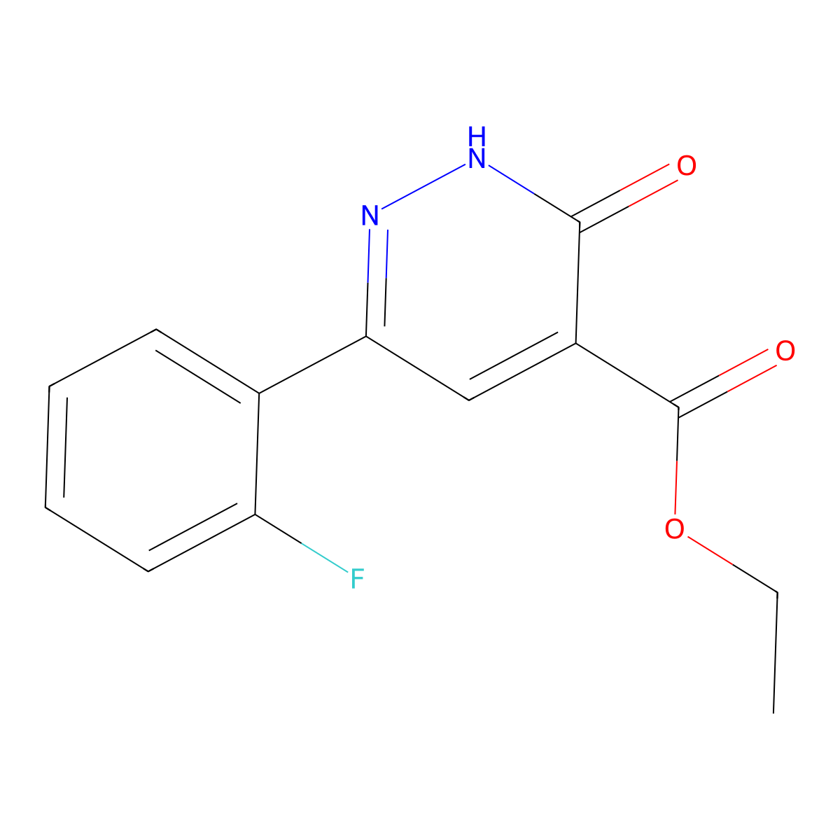 Ethyl 6-(2-fluorophenyl)-3-oxo-2,3-dihydropyridazine-4-carboxylate molecular structure, CAS 1421311-88-7