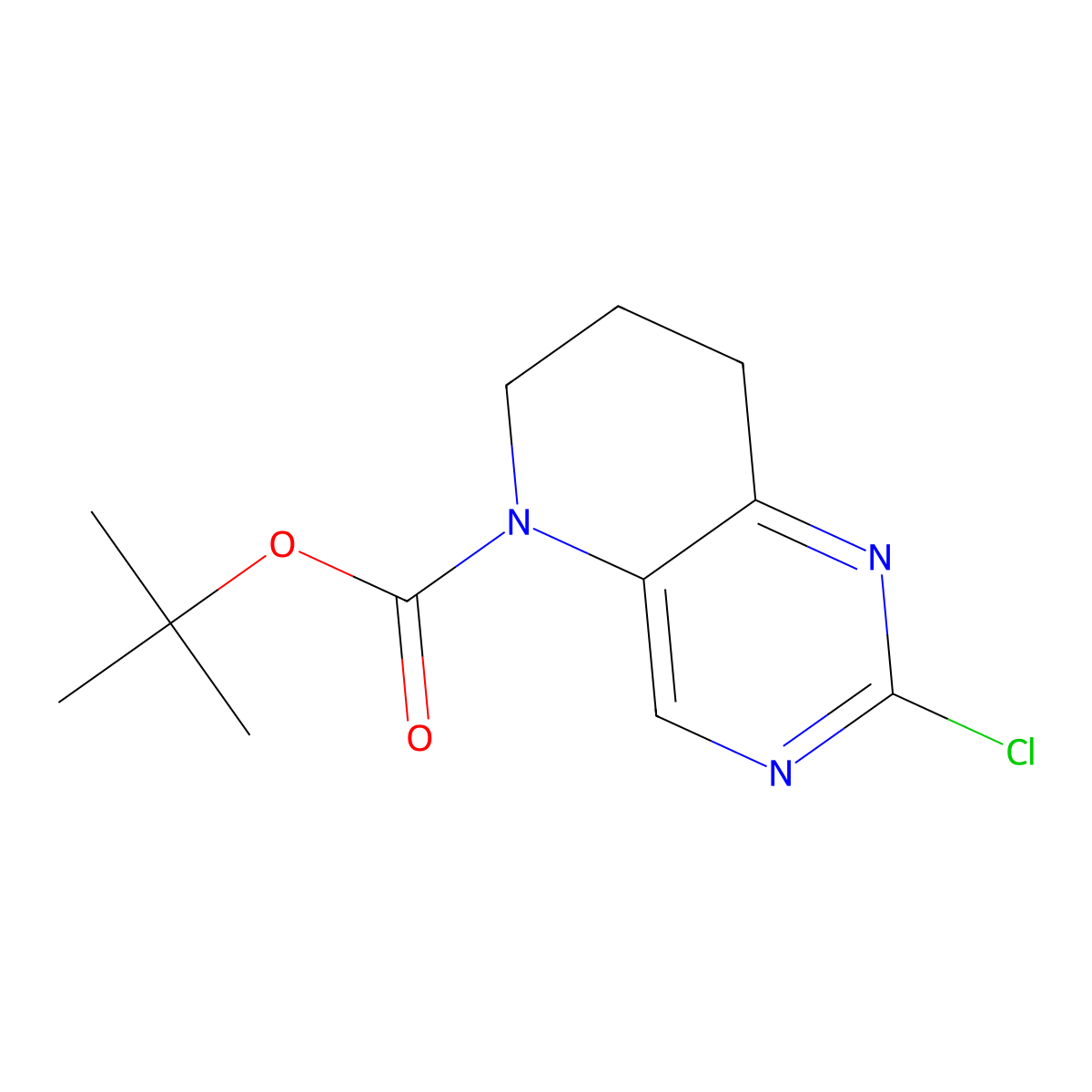 tert-Butyl 2-chloro-7,8-dihydropyrido[3,2-d]pyrimidine-5(6H)-carboxylate molecular structure, CAS 1421311-91-2