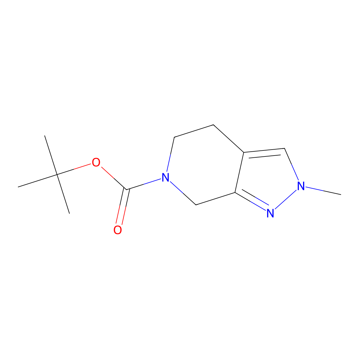 tert-butyl 2-methyl-5,7-dihydro-4H-pyrazolo[3,4-c]pyridine-6-carboxylate molecular structure, CAS 1421311-92-3
