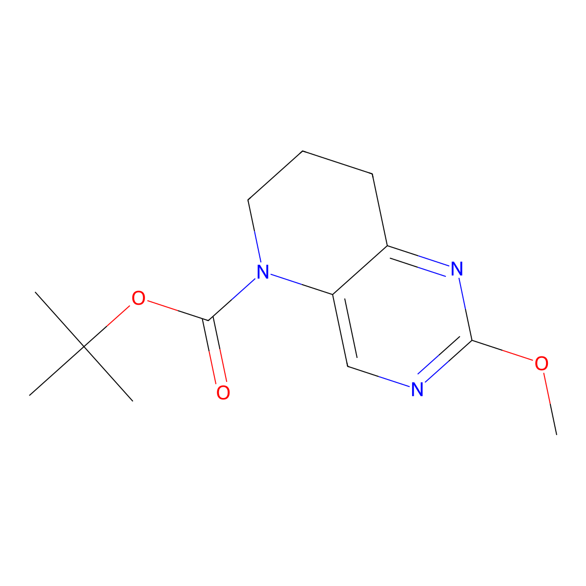 tert-Butyl 2-methoxy-7,8-dihydropyrido[3,2-d]pyrimidine-5(6H)-carboxylate molecular structure, CAS 1421311-93-4