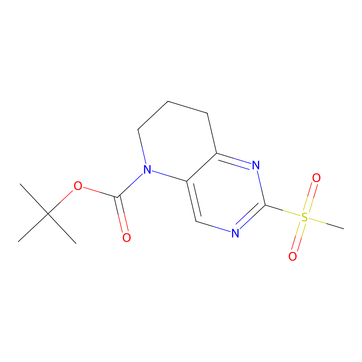 tert-Butyl 2-(methylsulfonyl)-7,8-dihydropyrido[3,2-d]pyrimidine-5(6H)-carboxylate molecular structure, CAS 1421311-97-8